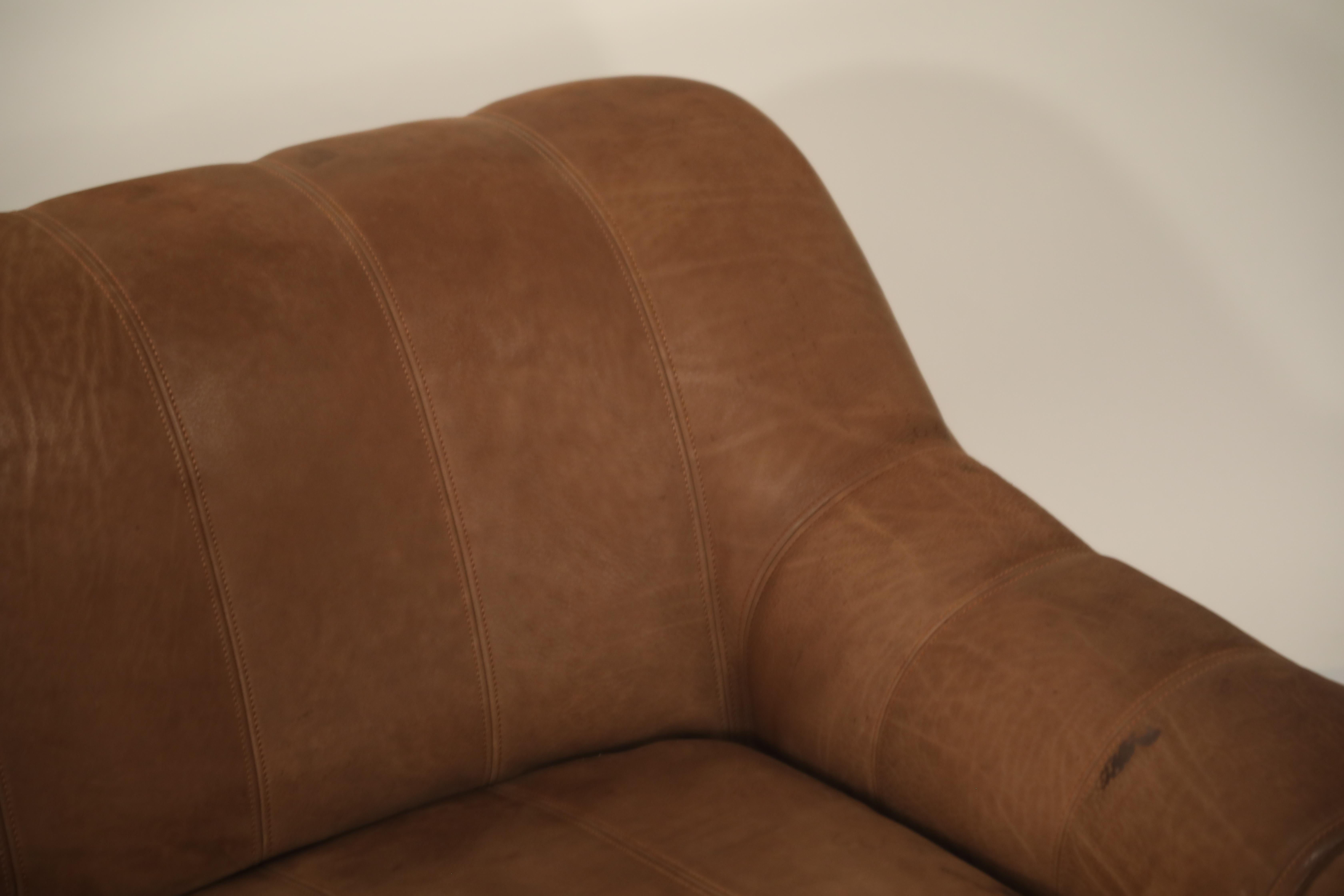 De Sede Aged Buffalo Leather DS-44 Adjustable Loveseat Sofa, 1970s 4