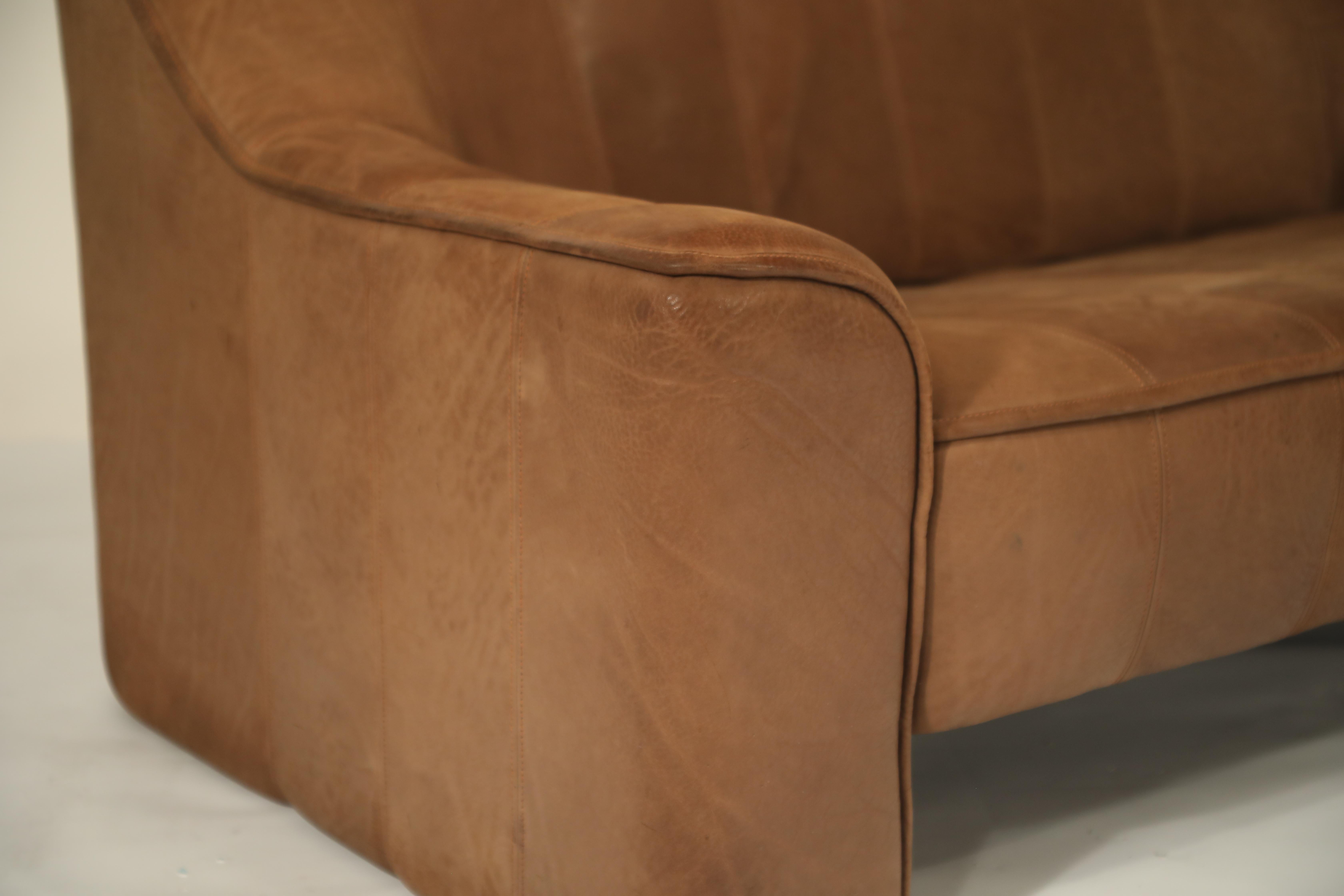De Sede Aged Buffalo Leather DS-44 Adjustable Loveseat Sofa, 1970s 5