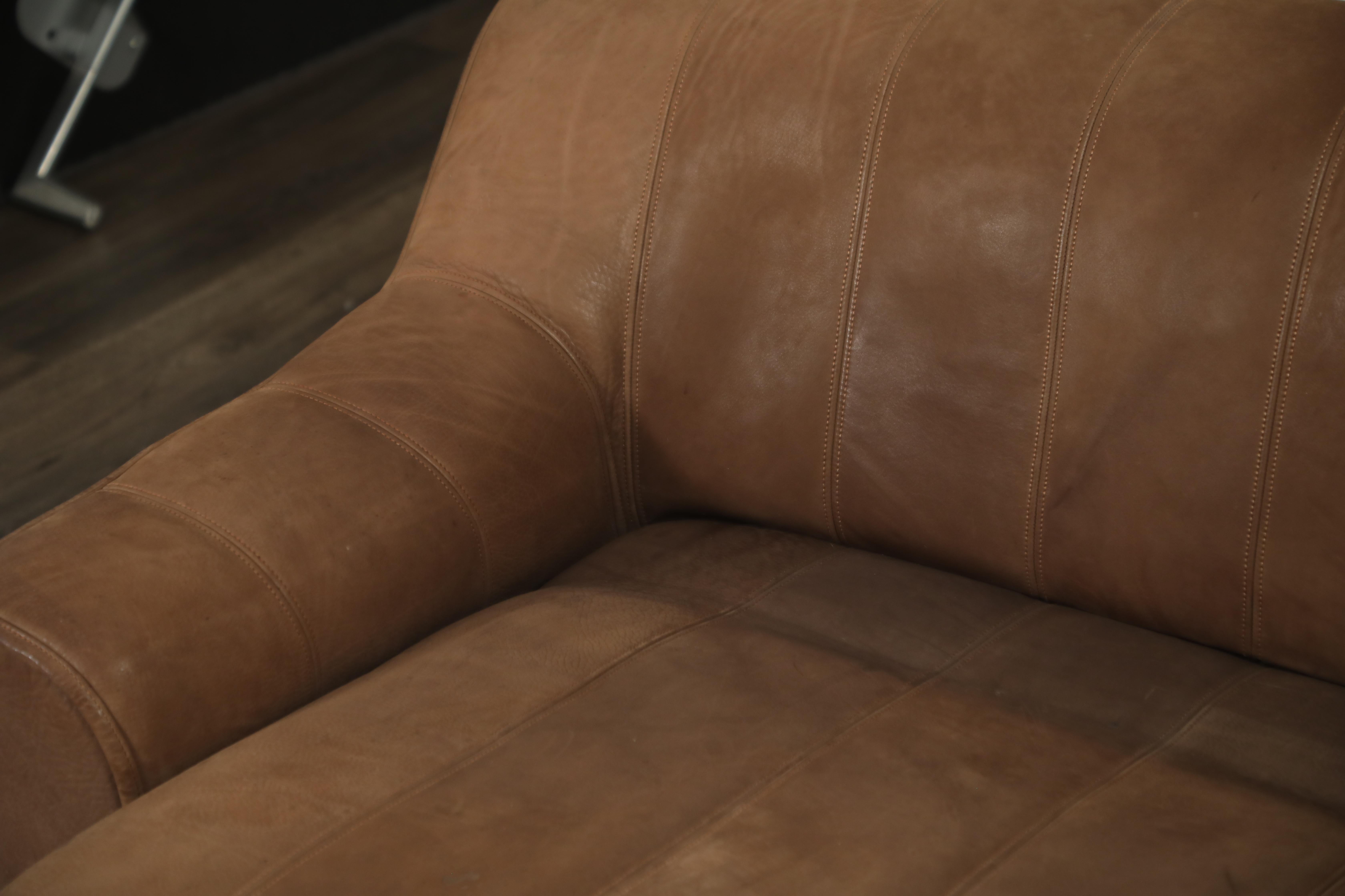 De Sede Aged Buffalo Leather DS-44 Adjustable Loveseat Sofa, 1970s 12