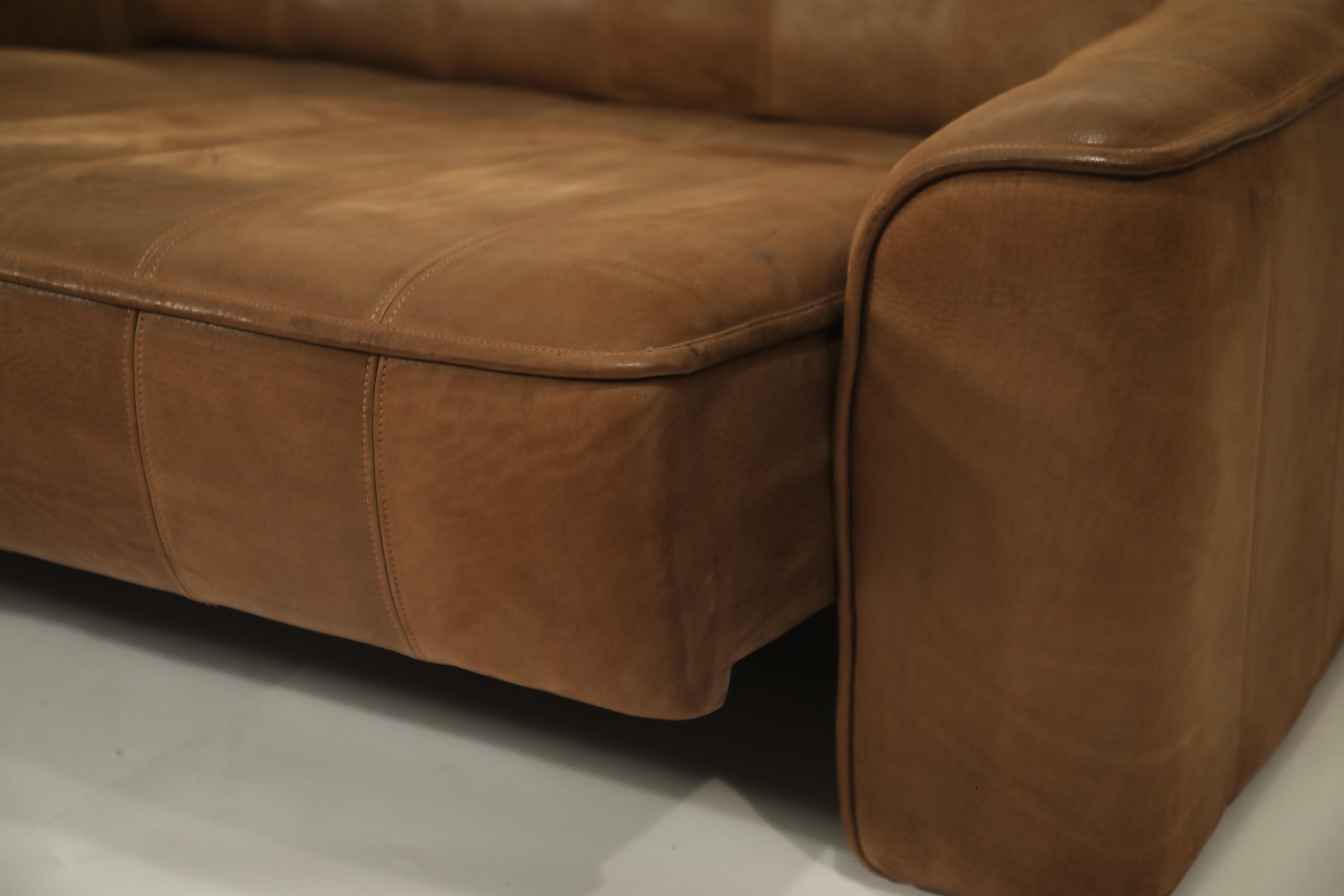 De Sede Aged Buffalo Leather DS-44 Adjustable Loveseat Sofa, 1970s 14