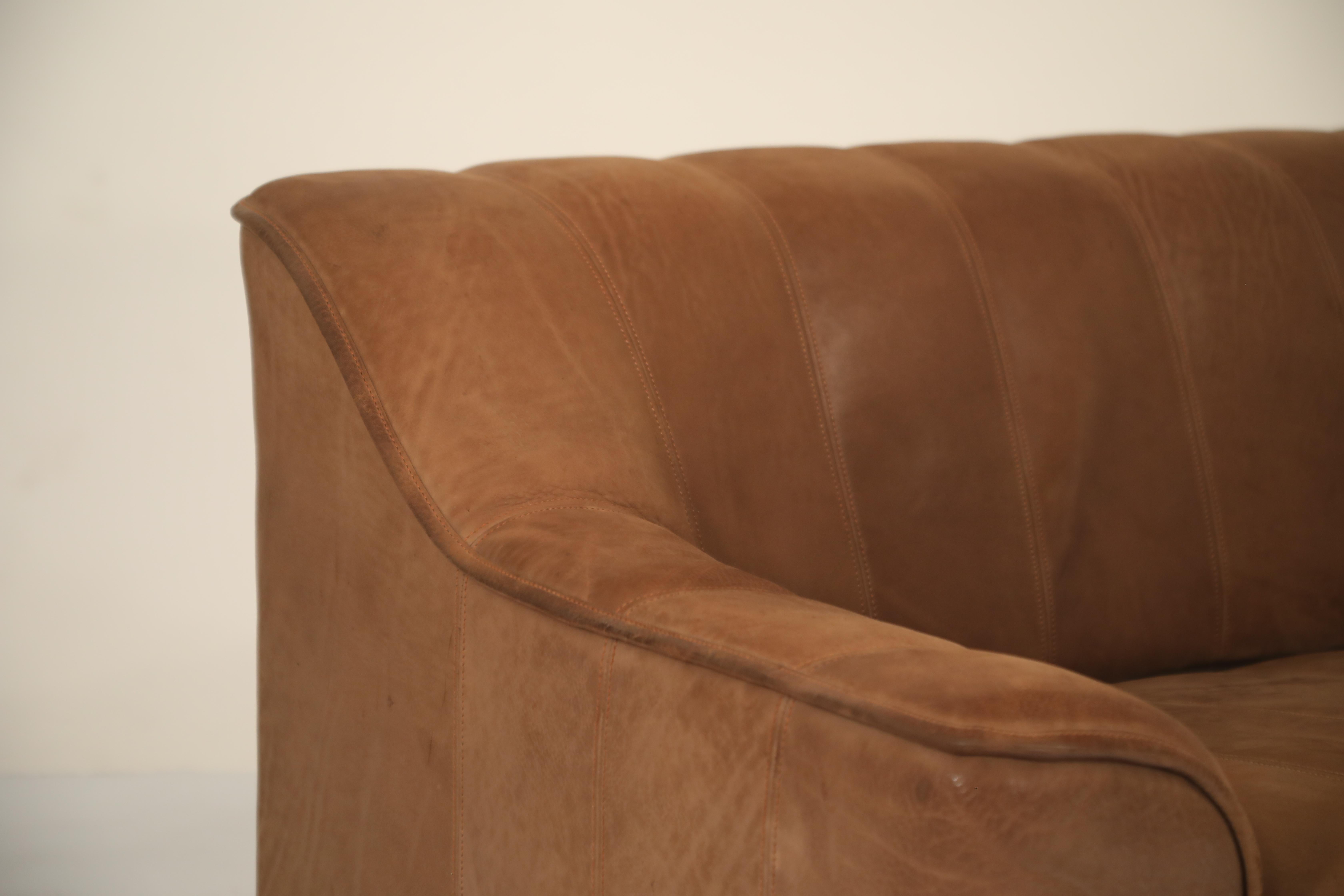 De Sede Aged Buffalo Leather DS-44 Adjustable Loveseat Sofa, 1970s 3