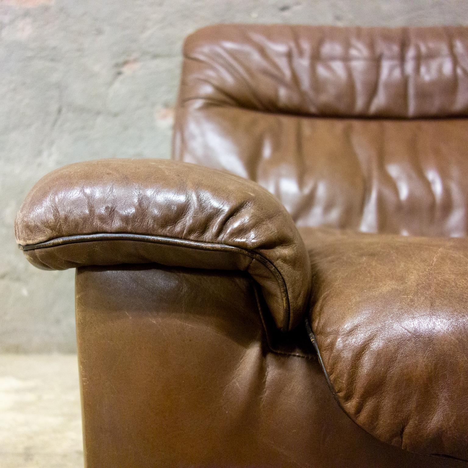 De Sede Armchairs Model DS66, Brown Leather, Switzerland, Swiss Made, 1970s 7