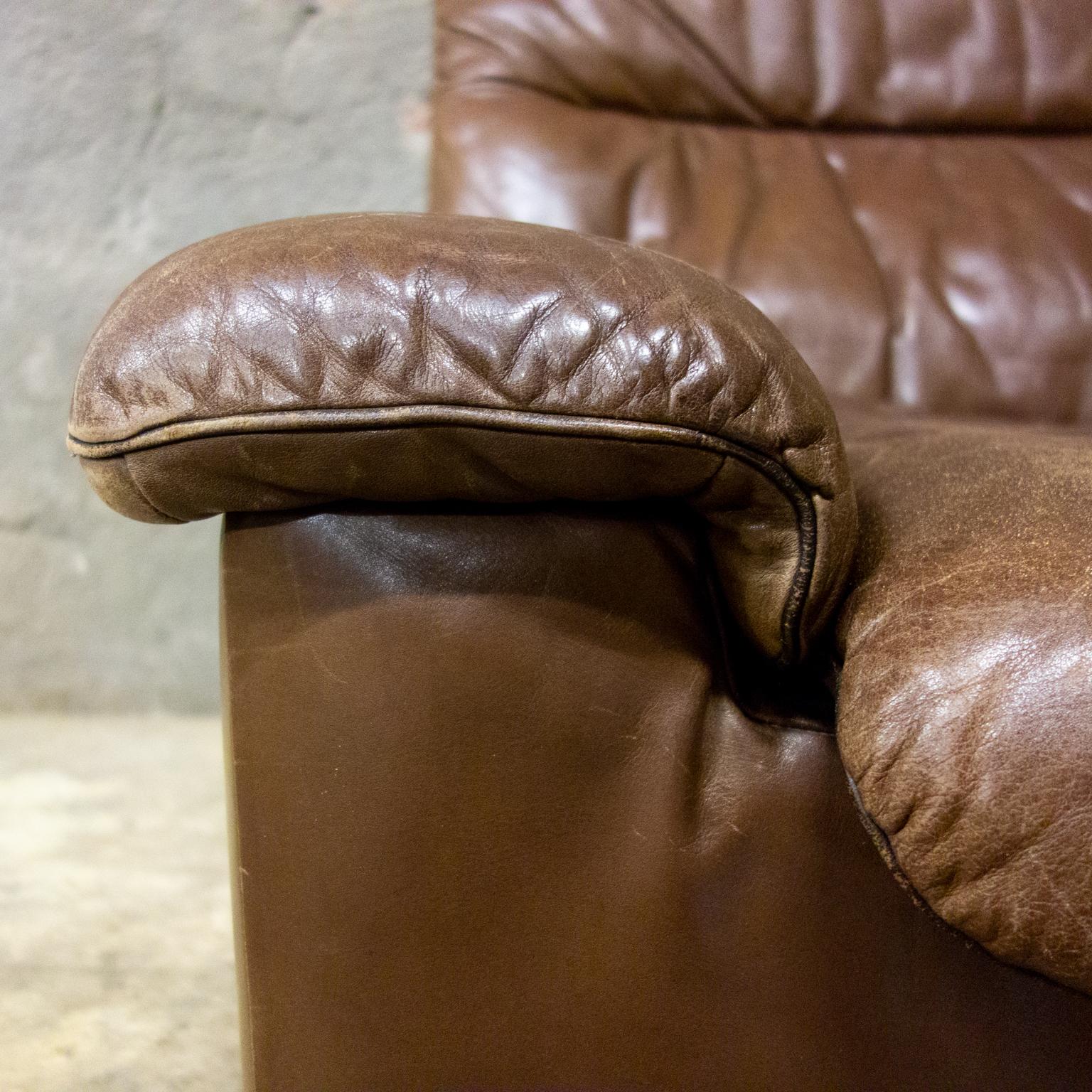 Hand-Crafted De Sede Armchairs Model DS66, Brown Leather, Switzerland, Swiss Made, 1970s