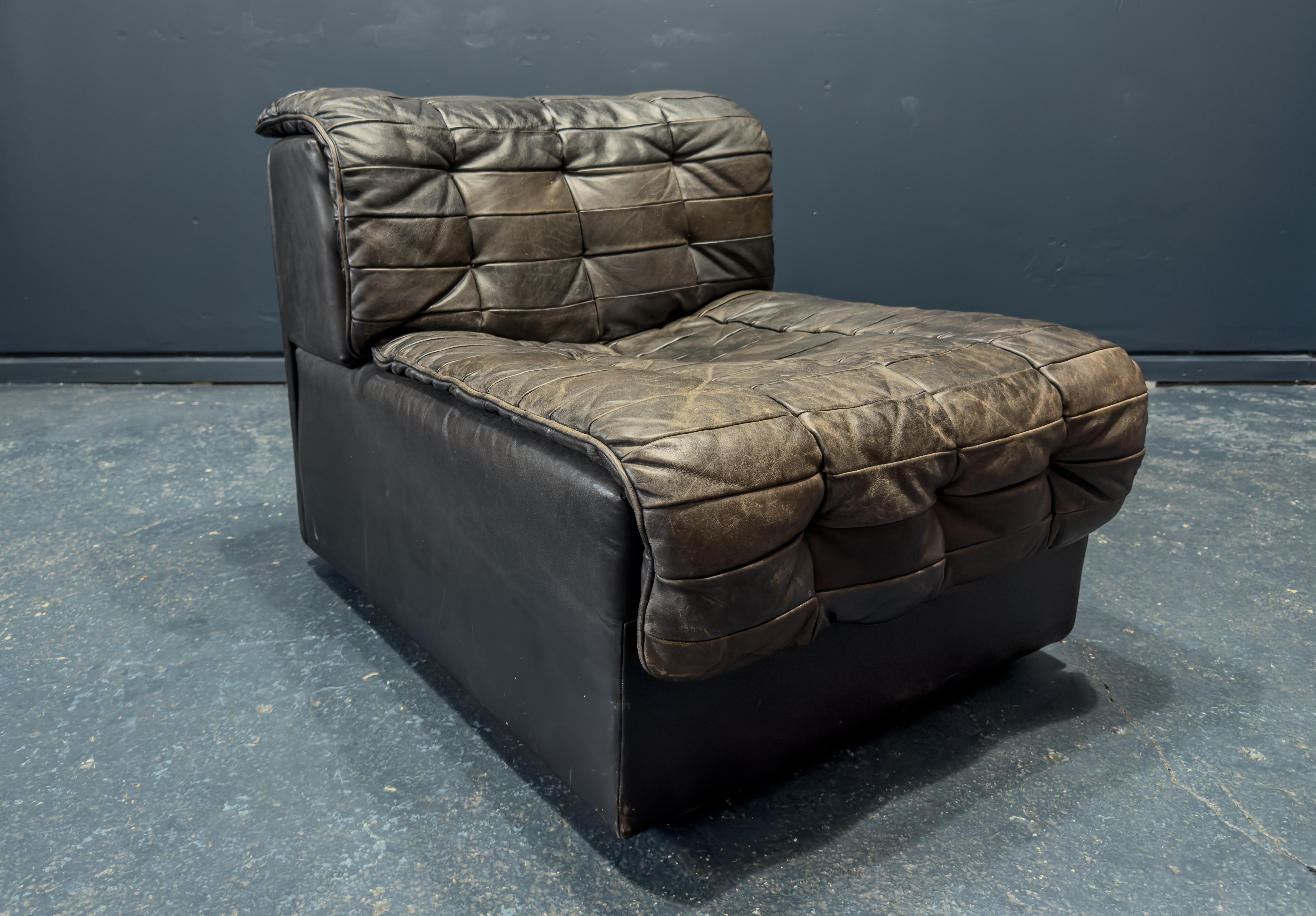 De Sede Black Leather Armchair For Sale 1
