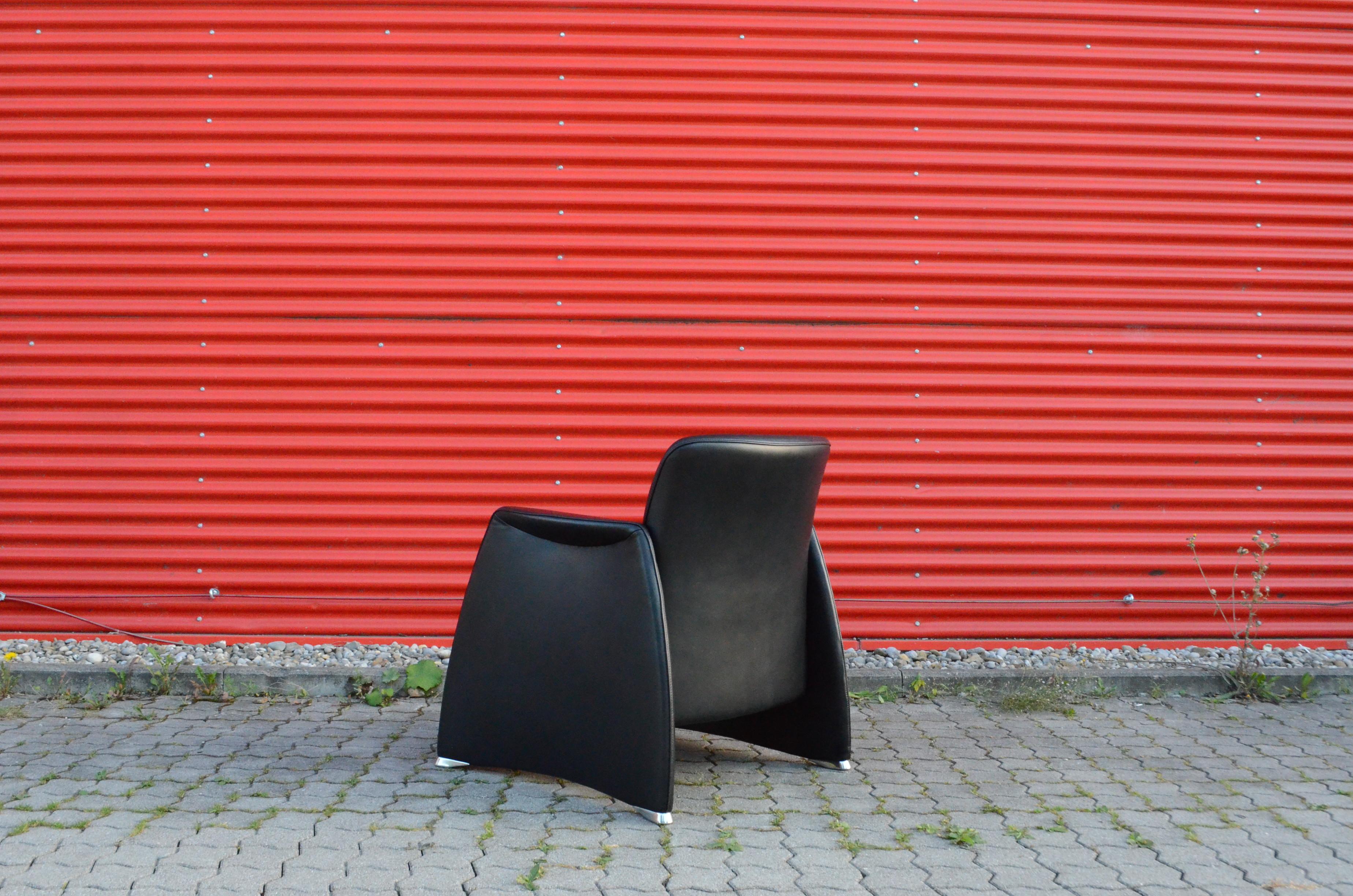 De Sede Black Leather Armchair For Sale 1