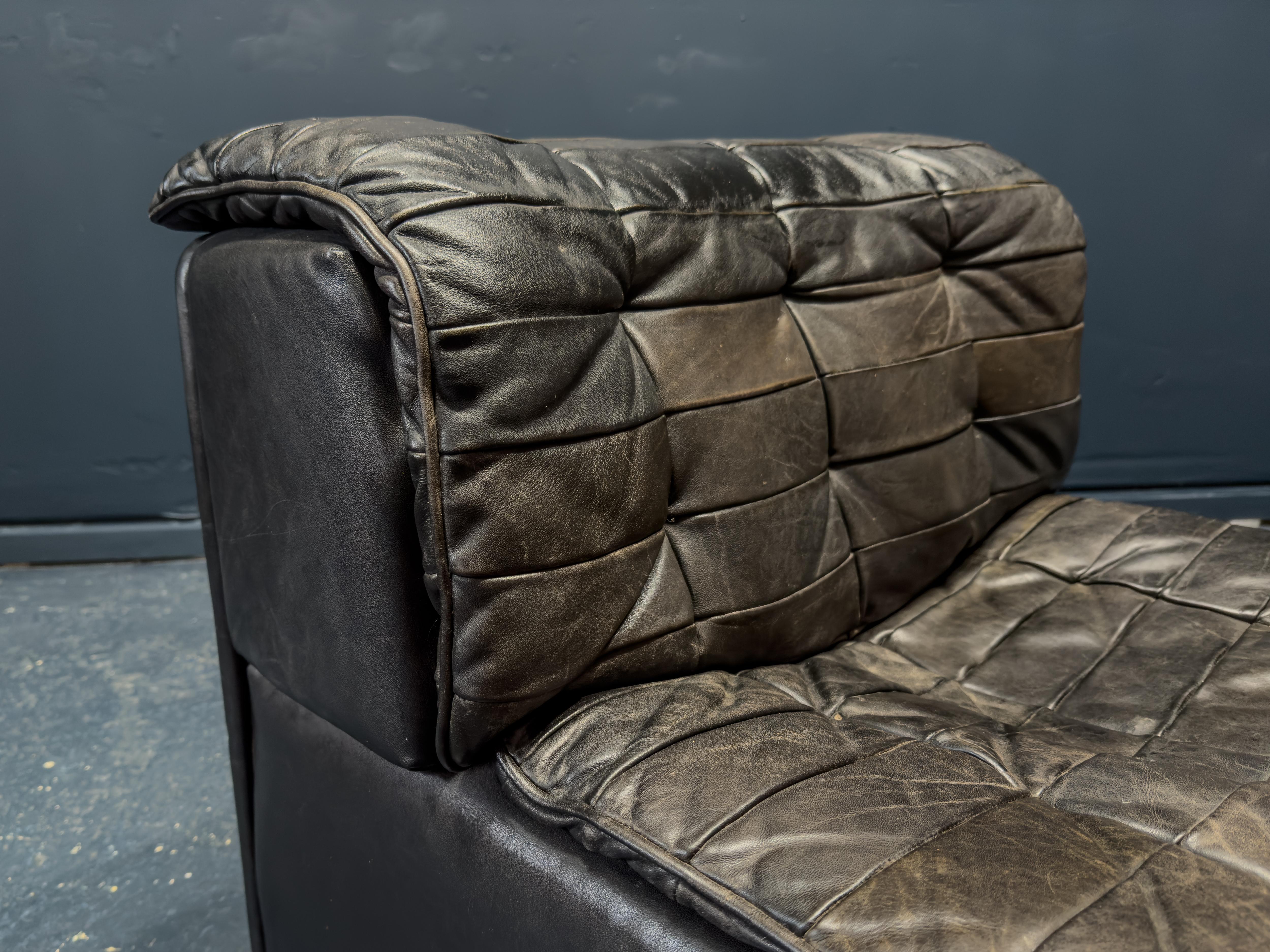 De Sede Black Leather Armchair For Sale 3