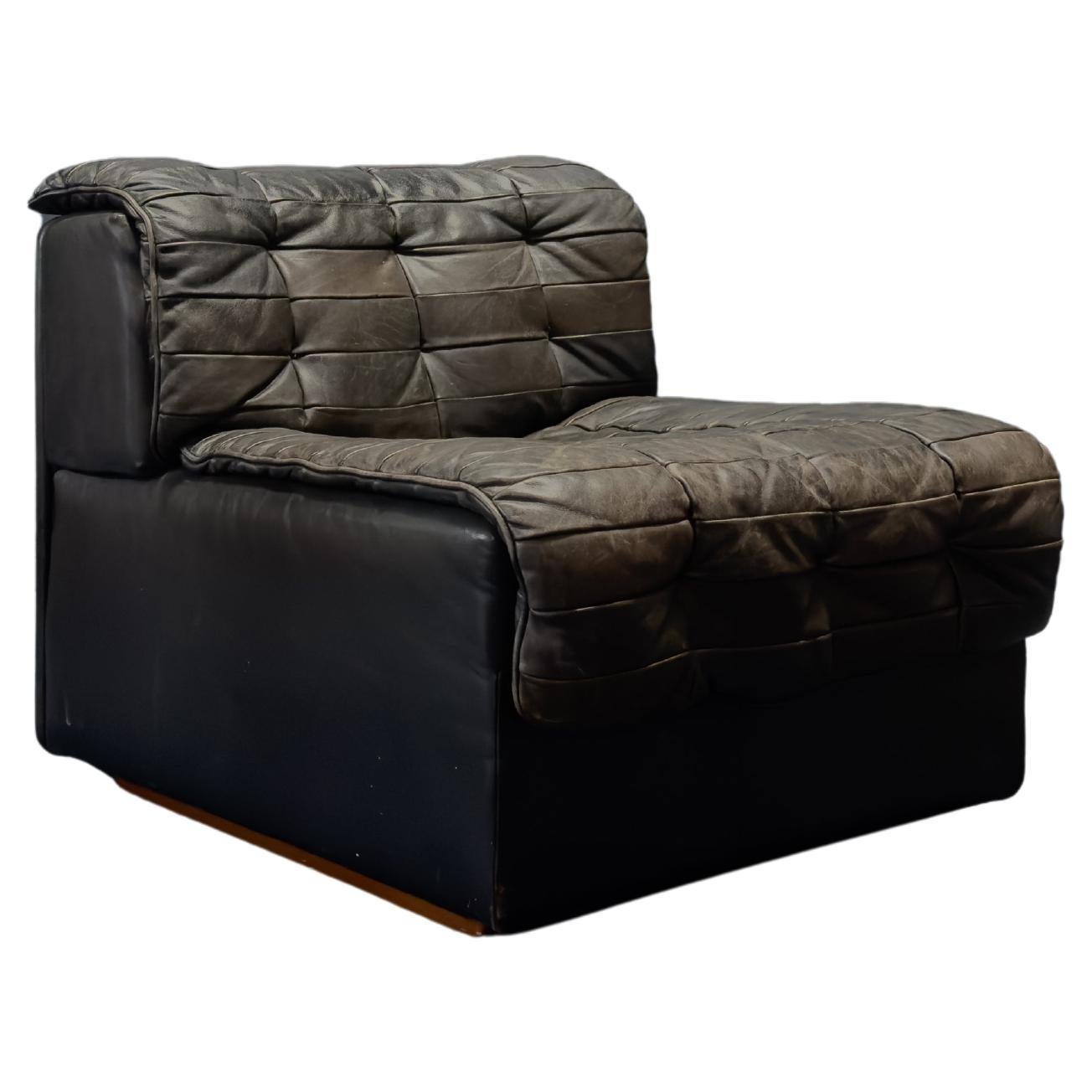 De Sede Black Leather Armchair
