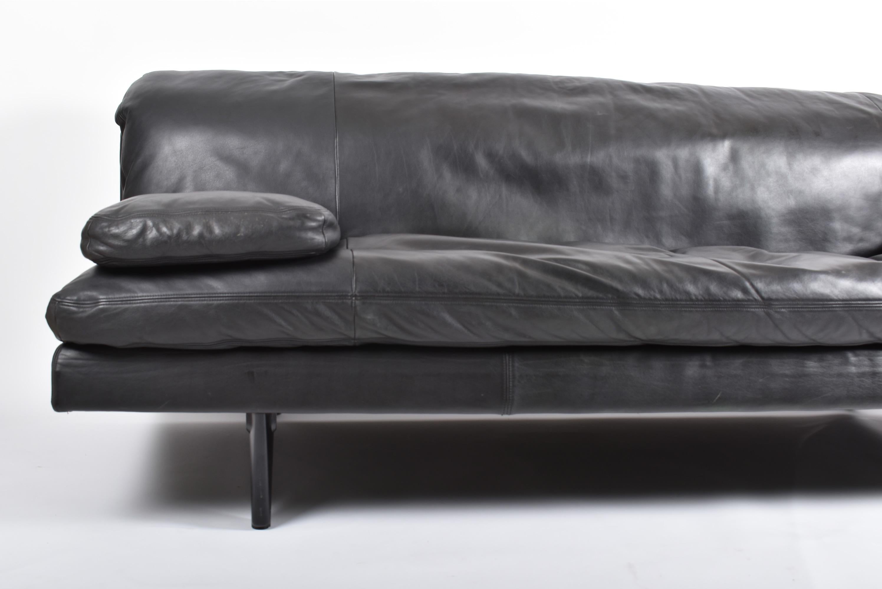 De Sede Black Leather Bed Sofa by Ernst Ambühler, 1970, Switzerland 4