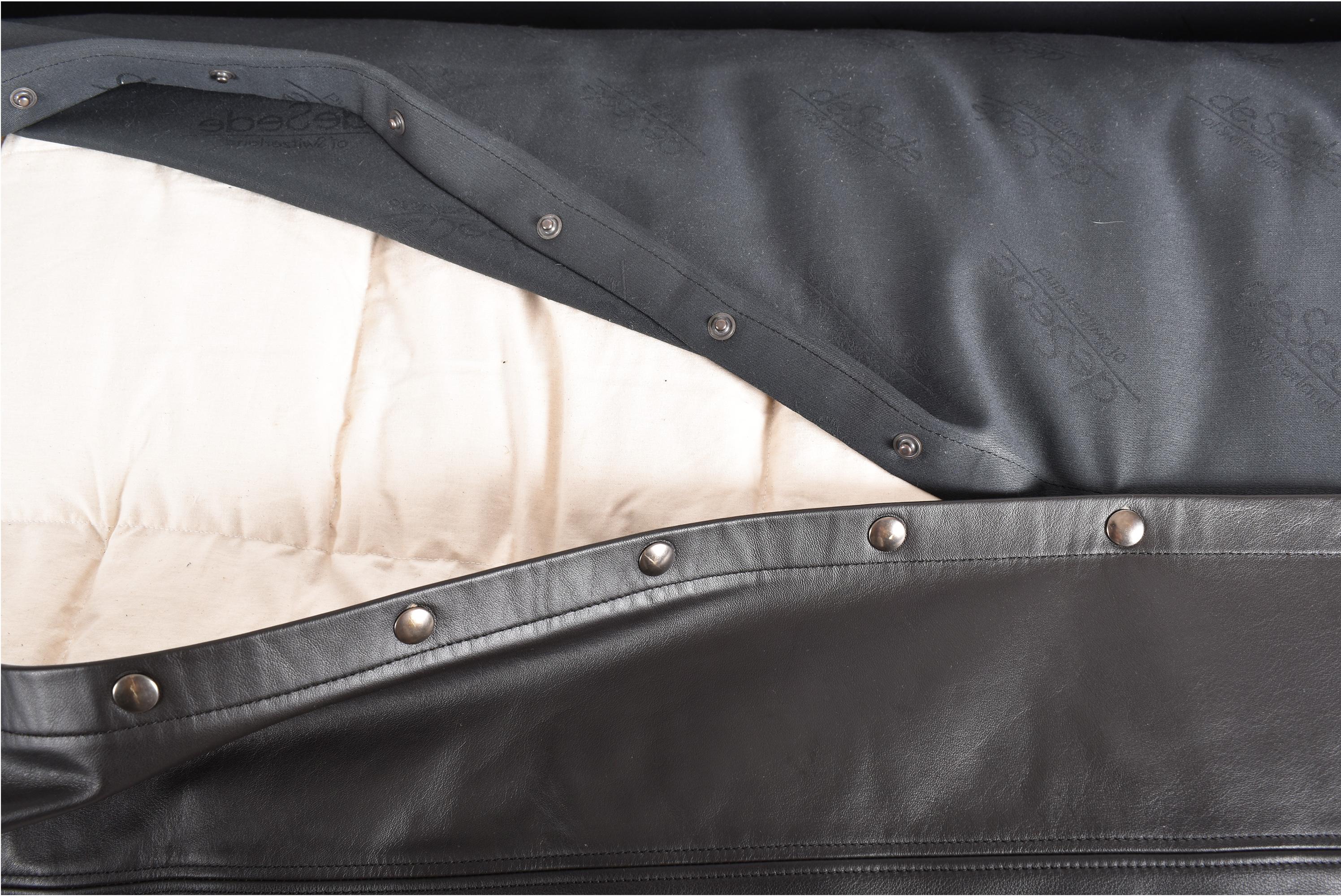 De Sede Black Leather Bed Sofa by Ernst Ambühler, 1970, Switzerland 9