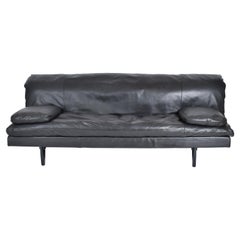 De Sede Black Leather Bed Sofa by Ernst Ambühler, 1970, Switzerland