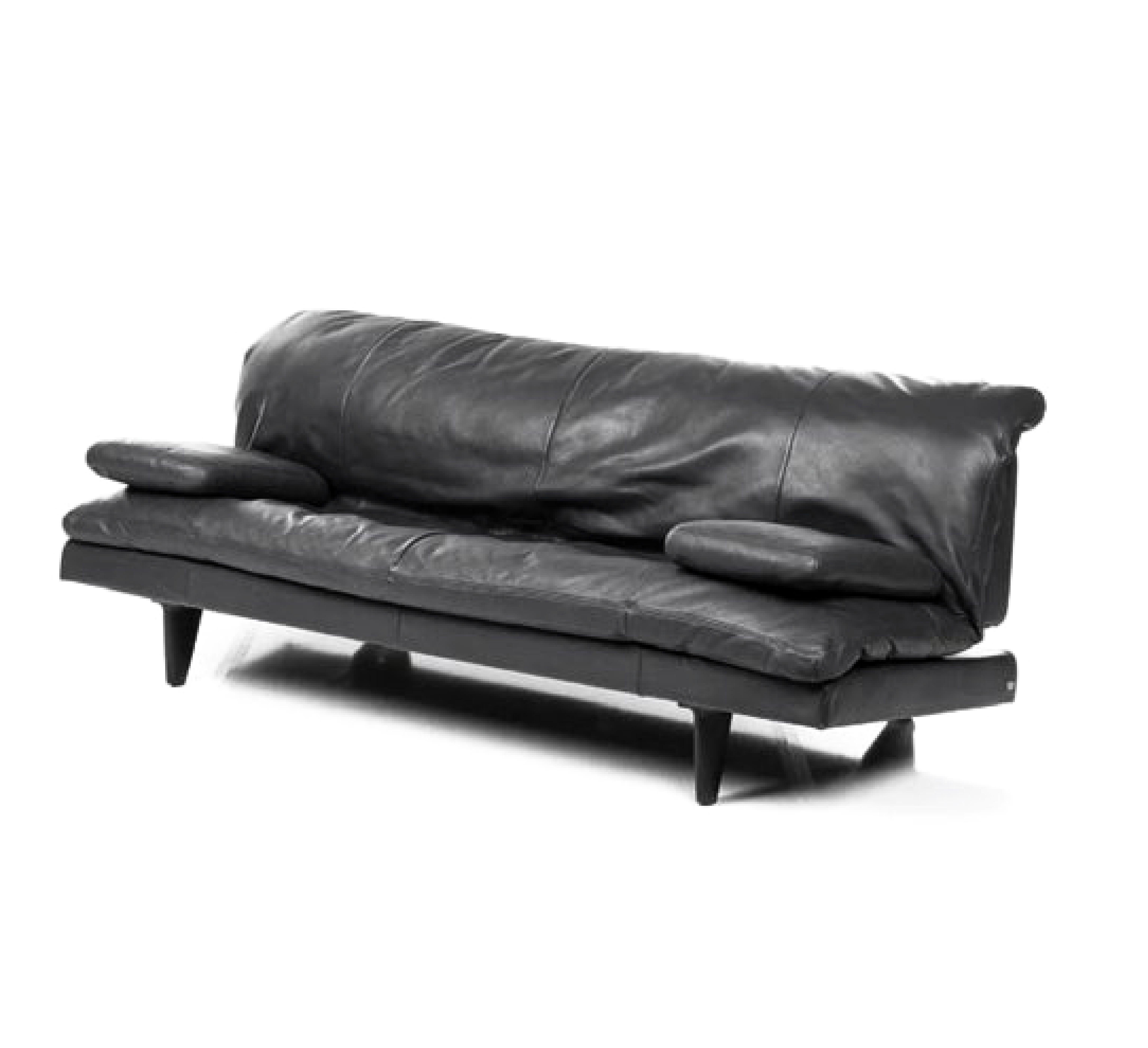 De Sede Black Leather DS 169 Daybed Sofa, Ernst Ambühler, Switzerland, 1970s In Good Condition In Brooklyn, NY