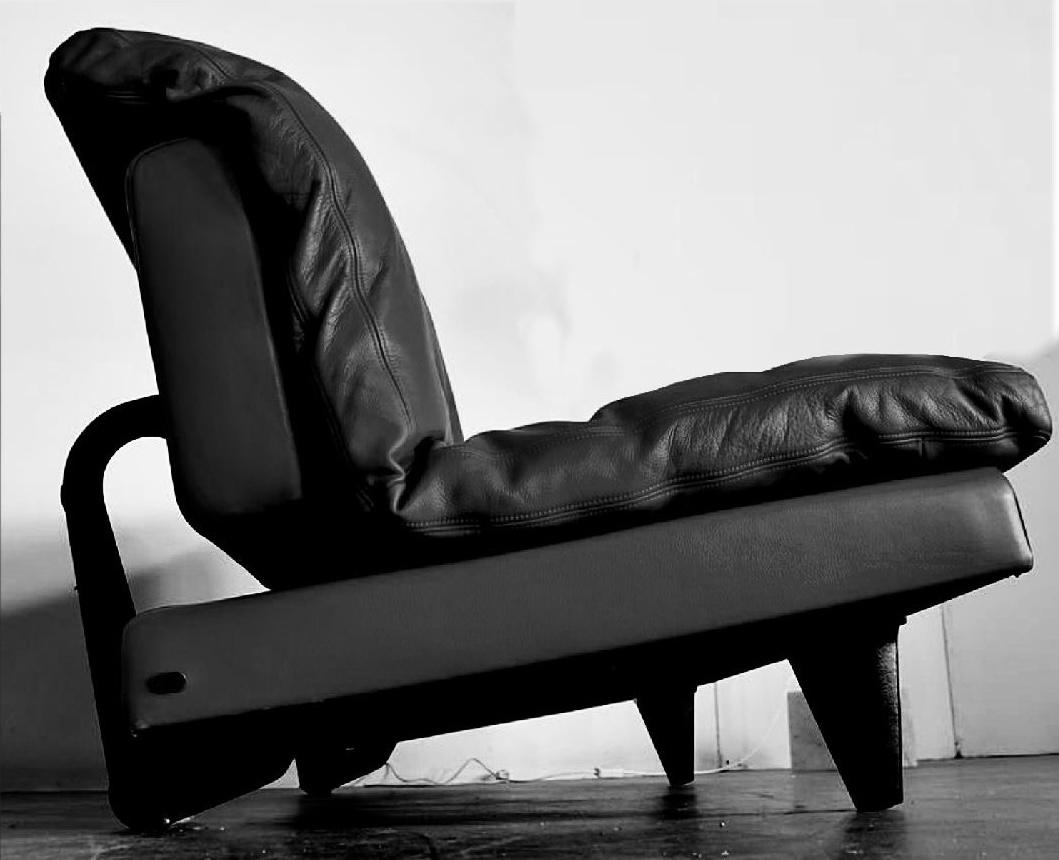 De Sede Black Leather DS 169 Daybed Sofa, Ernst Ambühler, Switzerland, 1970s 2
