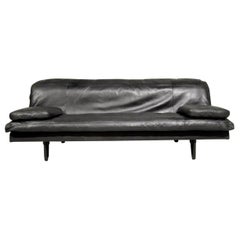 De Sede Black Leather DS 169 Daybed Sofa, Ernst Ambühler, Switzerland, 1970s