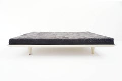 De Sede Black Leather Mattress and Large Day Bed Mod. Stapelbett Swiss Design