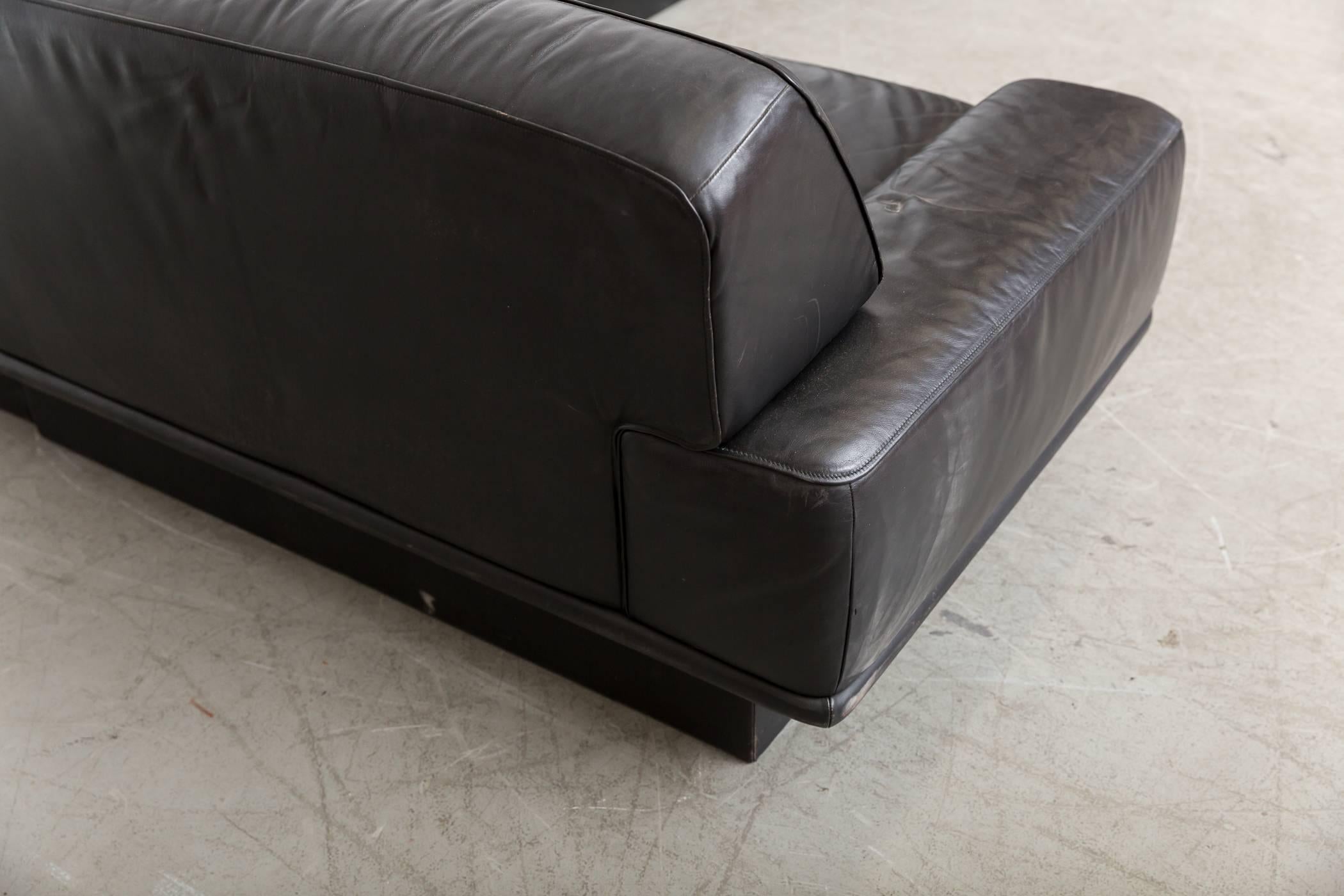 De Sede Black Leather Sectional Sofa 1
