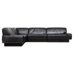De Sede Black Leather Sectional Sofa