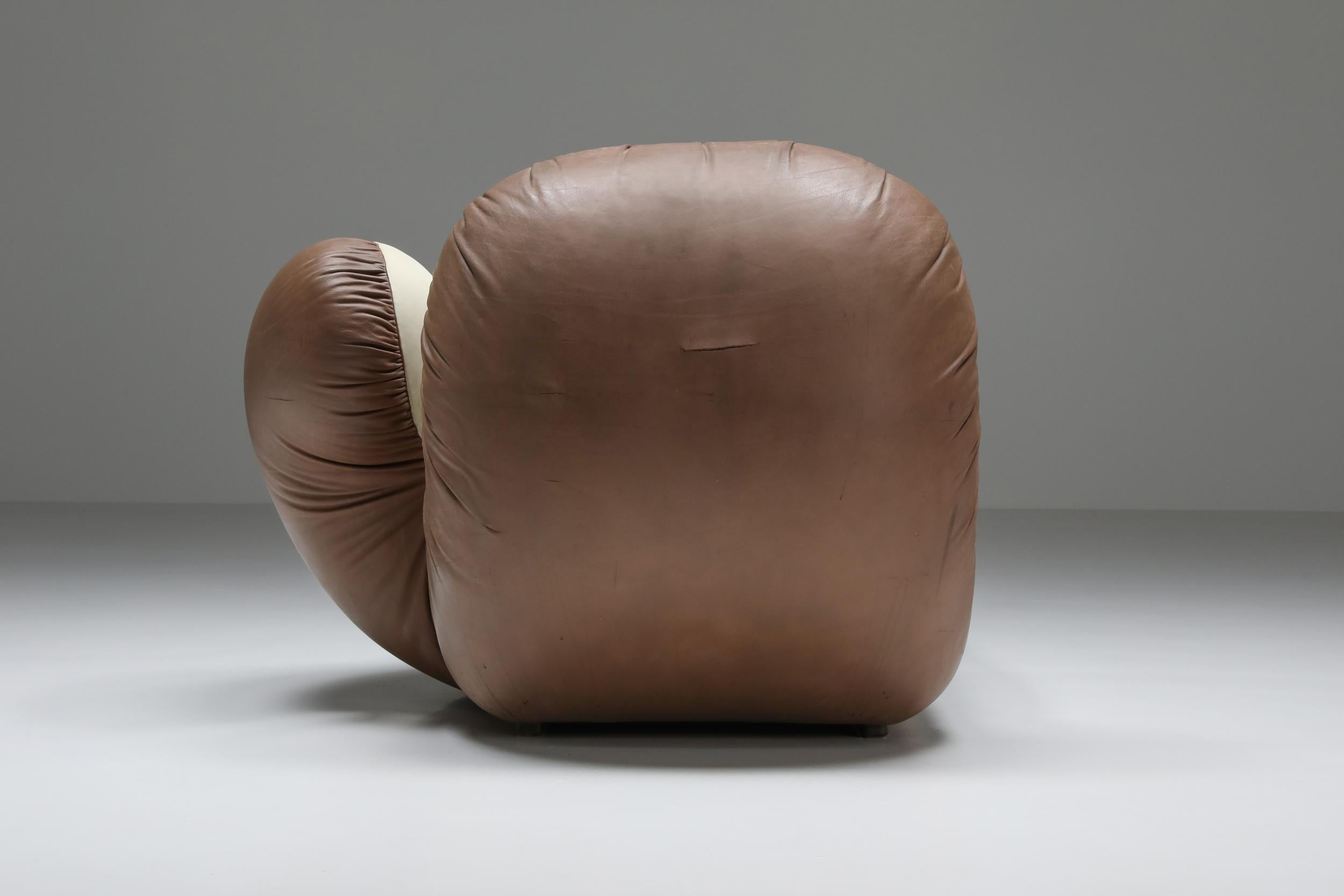Leather De Sede Boxing Glove, Lounge Chair DS-2878, Swiss Design, 1978