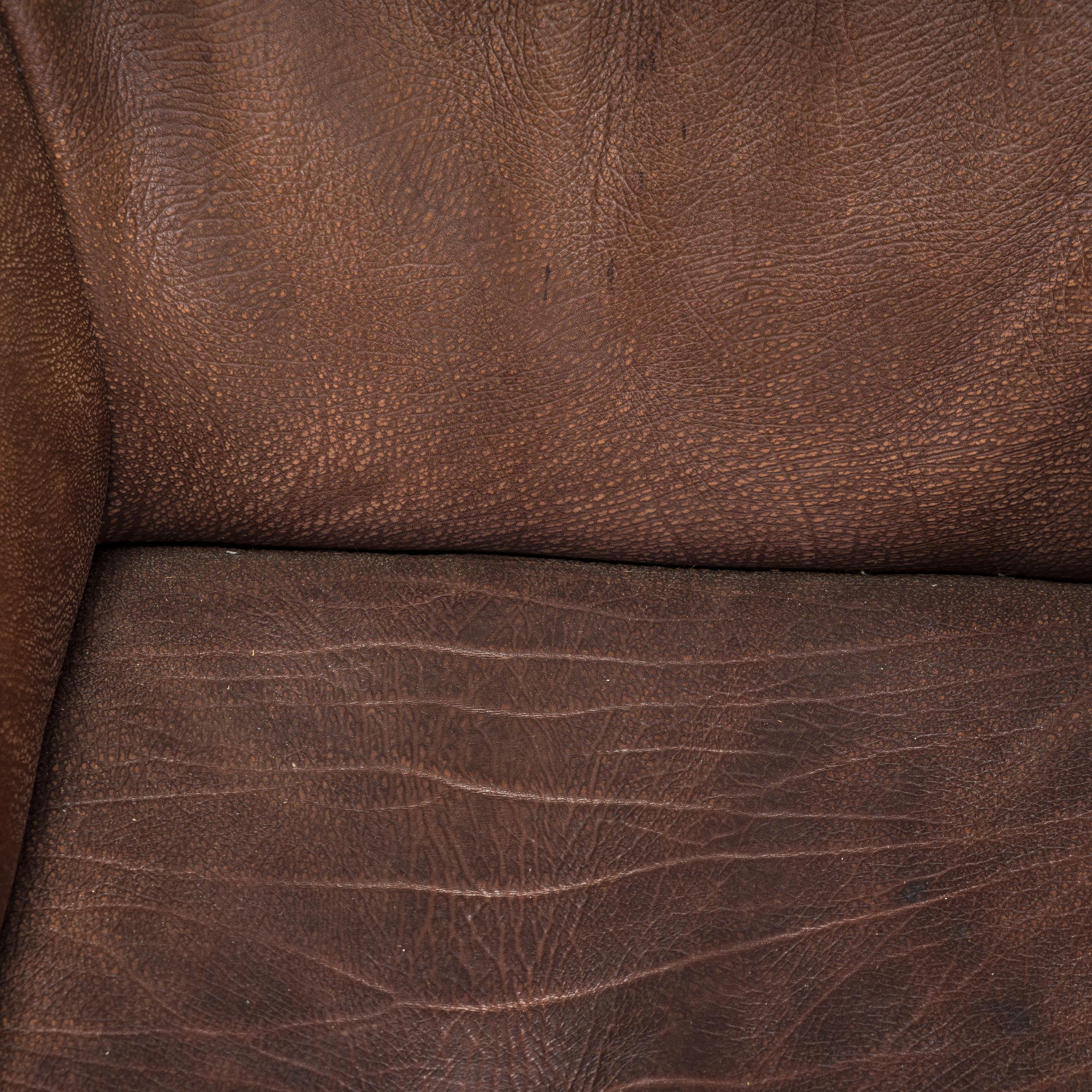 Sillón de cuero de búfalo marrón De Sede, años 70 finales del siglo XX en venta