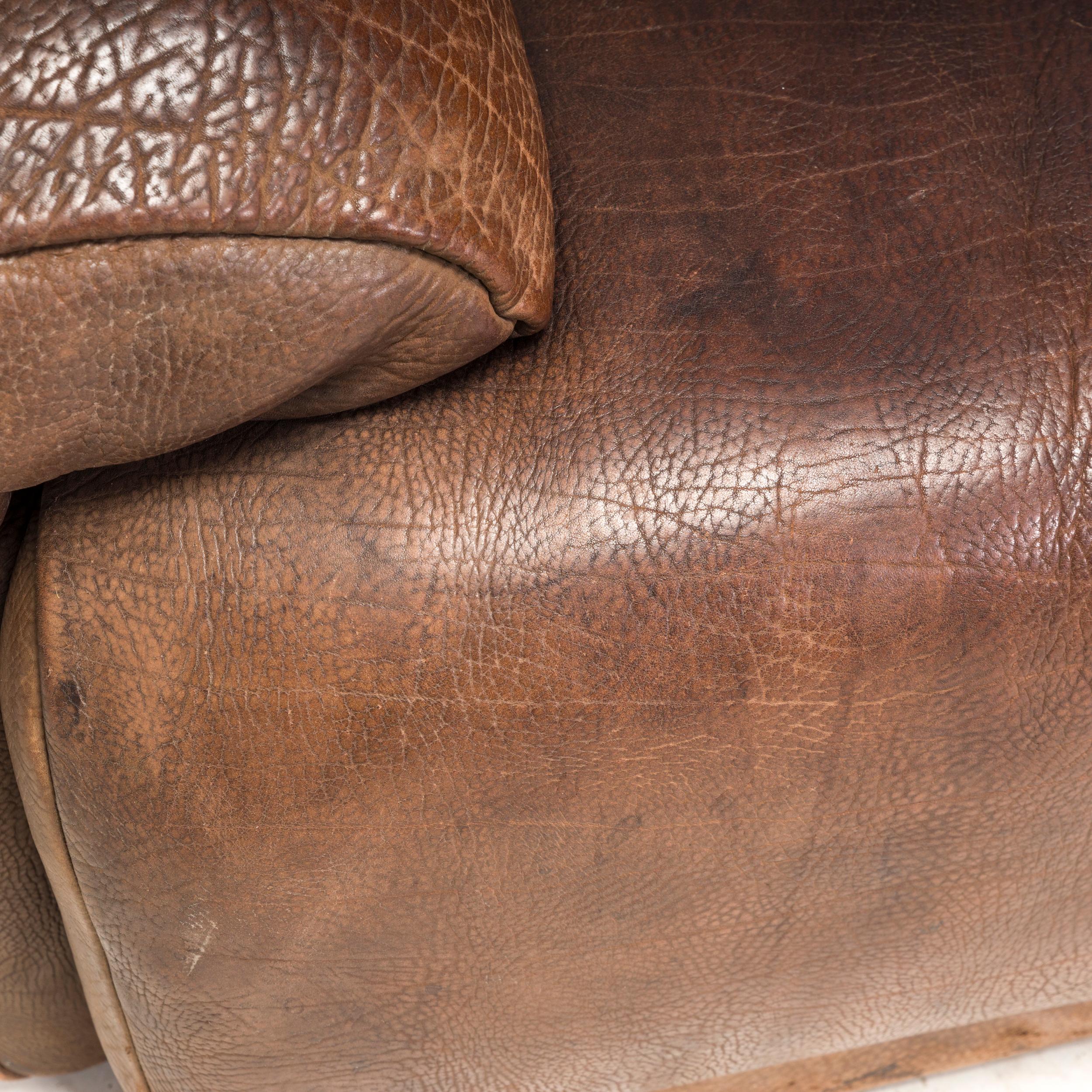 De Sede Brown Buffalo Leather Three Seater, 1970s For Sale 5
