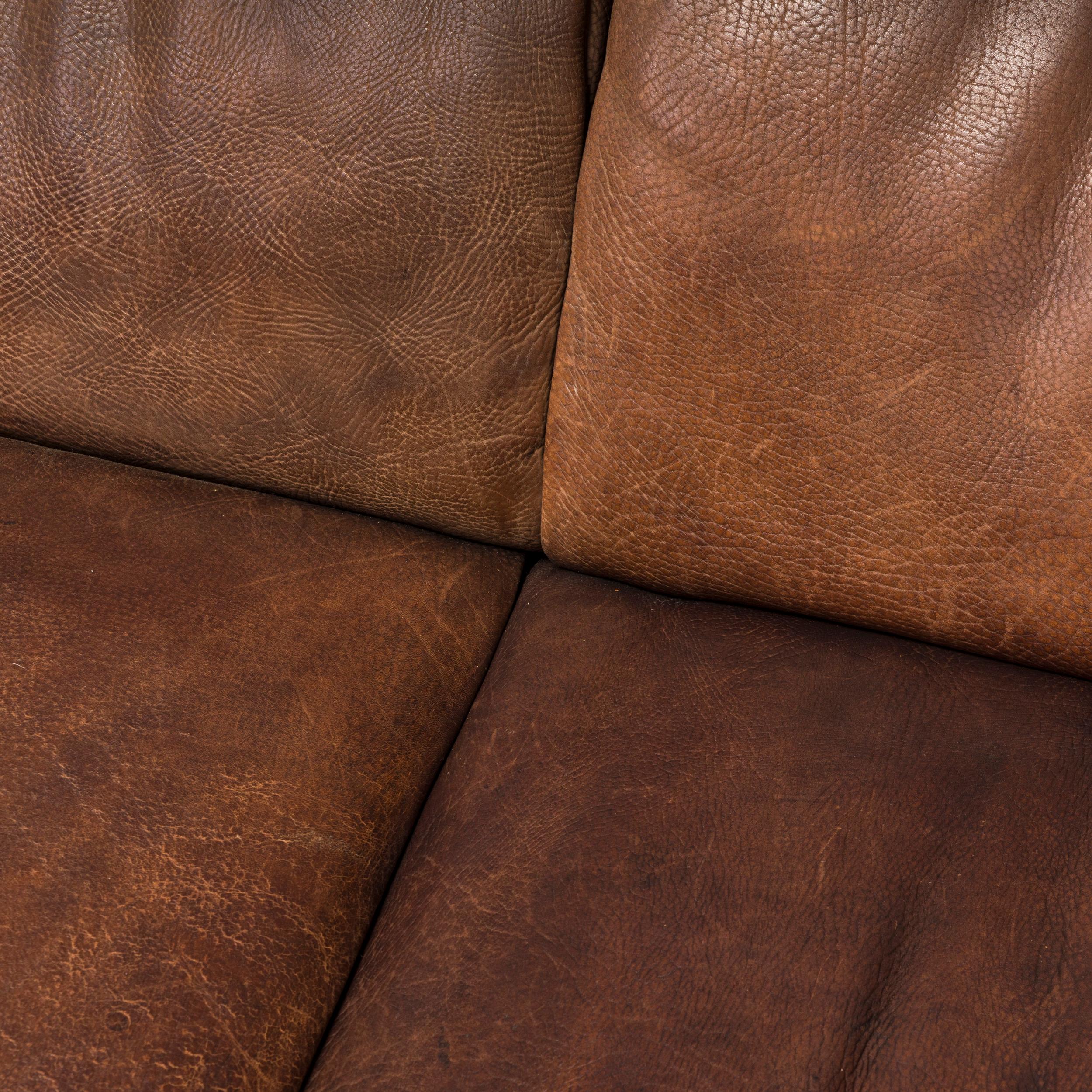 De Sede Brown Buffalo Leather Three Seater, 1970s For Sale 2
