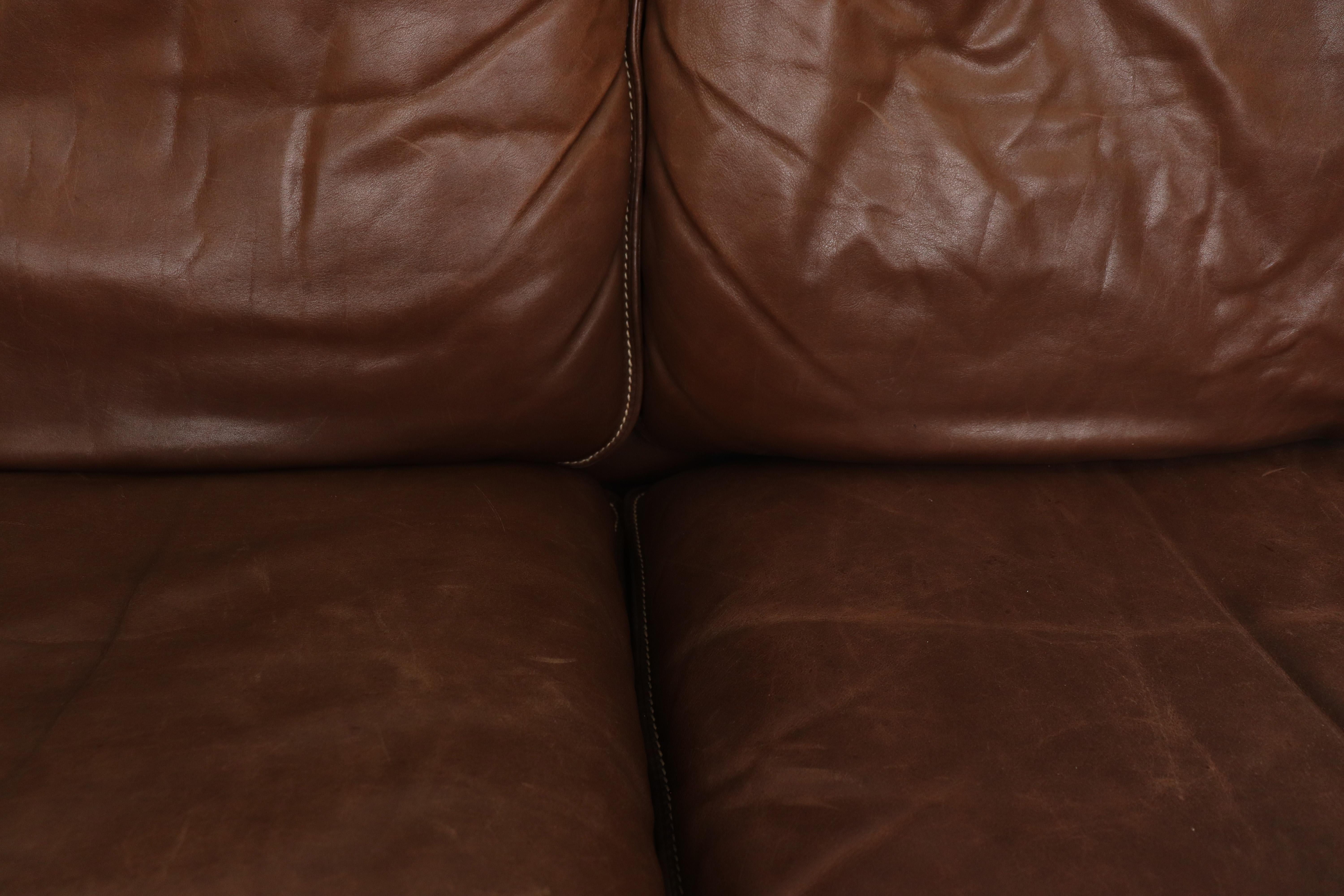 De Sede Brown Leather DS61 Three-Seat Sofa 2