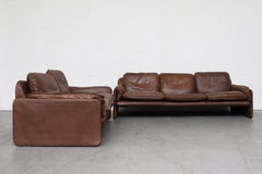 De Sede Brown Leather DS61 Three-Seat Sofa