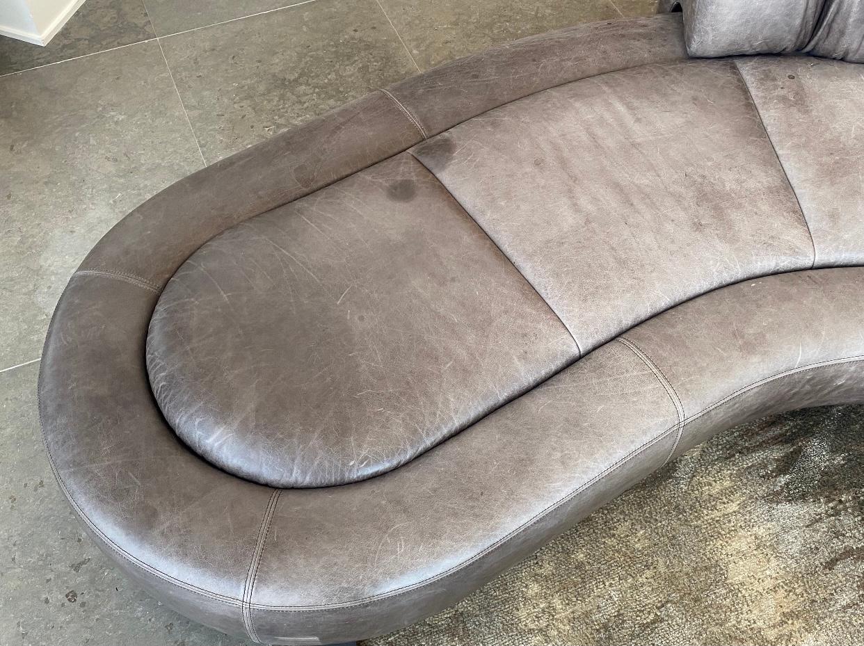De Sede, Grey Leather Landscaped Sofa, Model DS-1064 by Hugo De Ruiter, 2008 7
