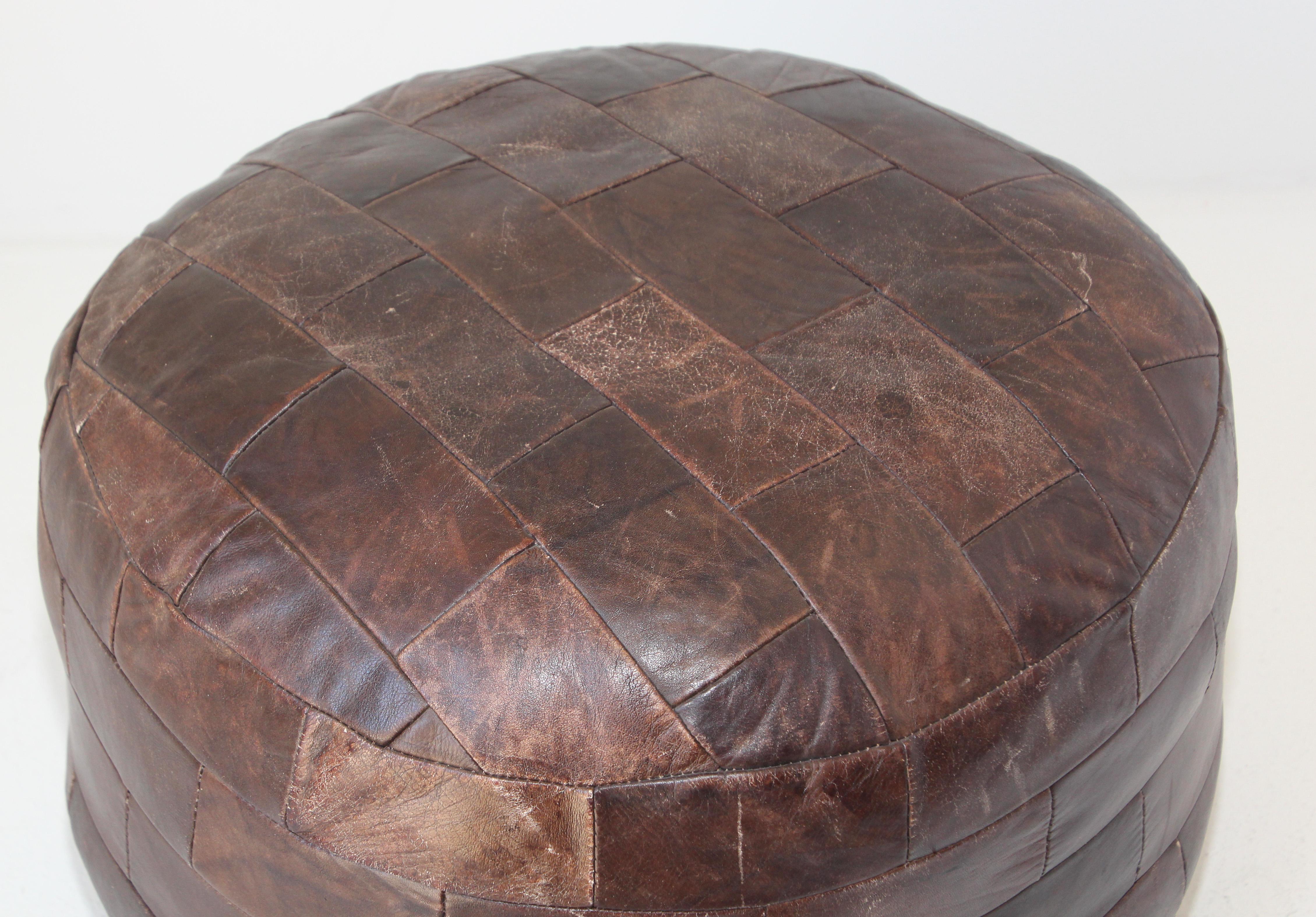 De Sede Vintage Brown Leather Ottoman 3