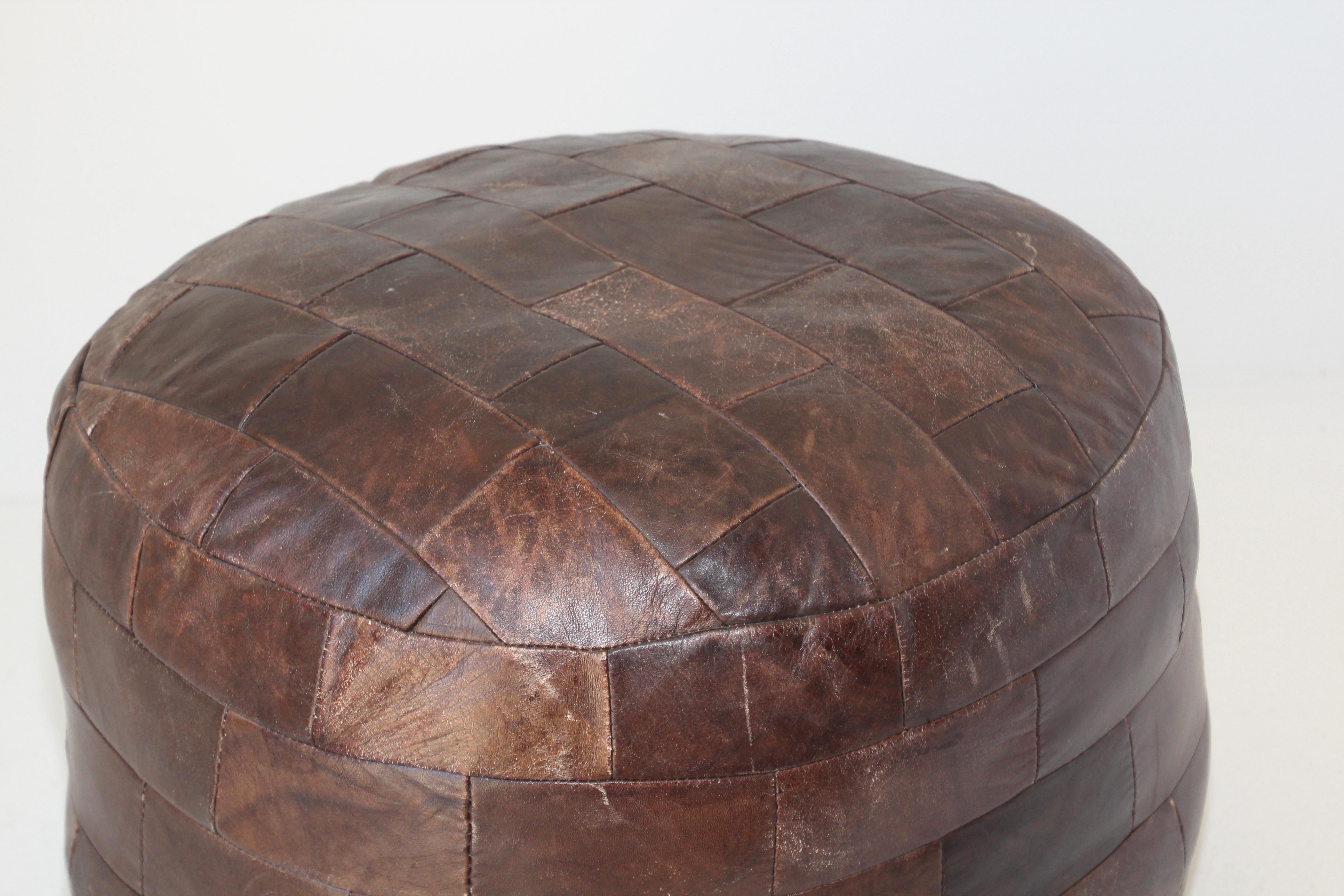 De Sede Vintage Brown Leather Ottoman 1