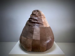 De Sede Brown Leather Patchwork Bean Bag, Pouf, 1970s, Switzerland