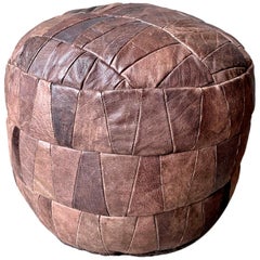 De Sede Brown Leather Patchwork Ottoman De Sede Brown Leather Patchwork Ottoman
