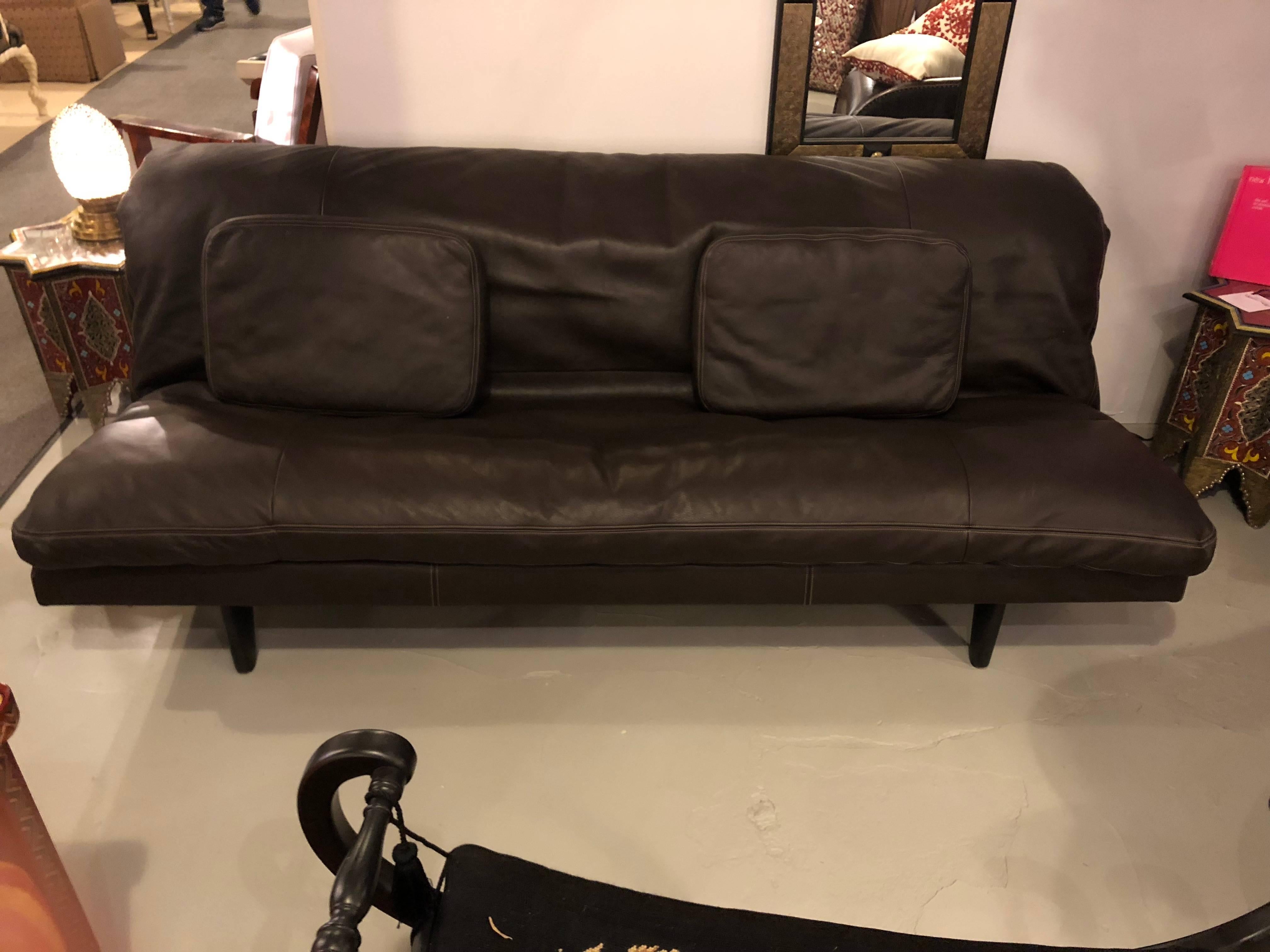 De Sede Brown Leather Sofa or Daybed 8