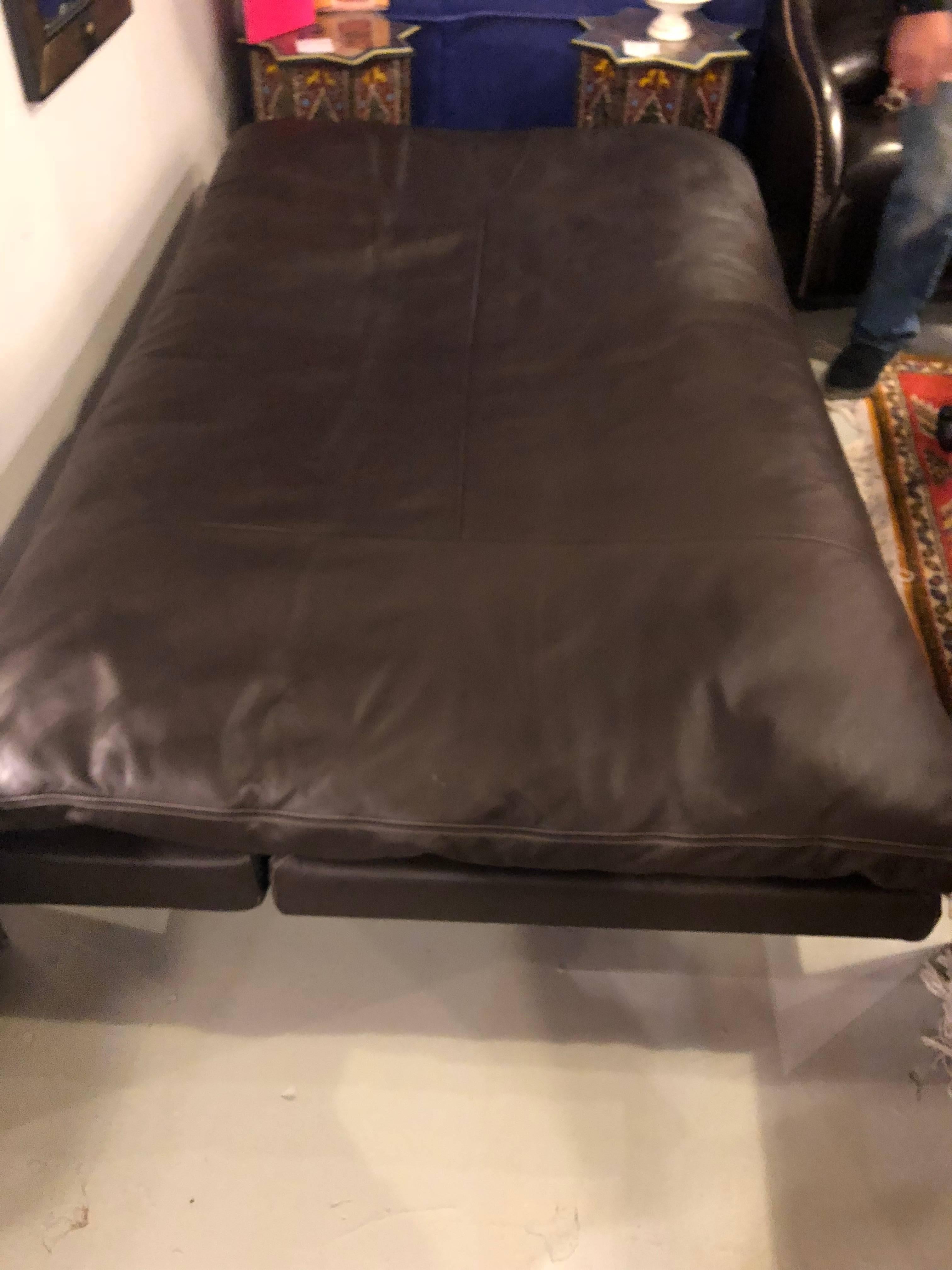 Swiss De Sede Brown Leather Sofa or Daybed