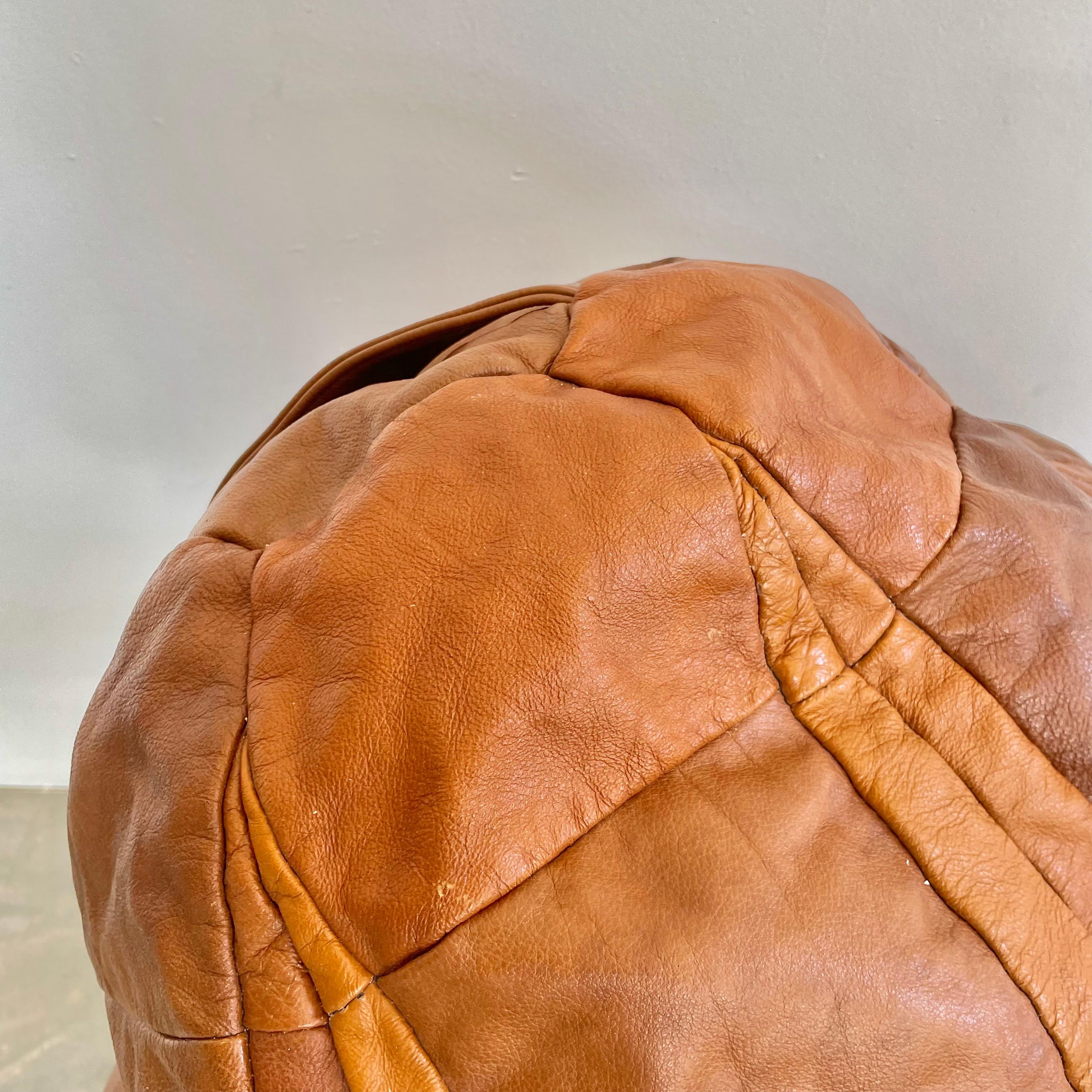 De Sede Brown Patchwork Leather Beanbag, 1970s Switzerland  In Good Condition For Sale In Los Angeles, CA