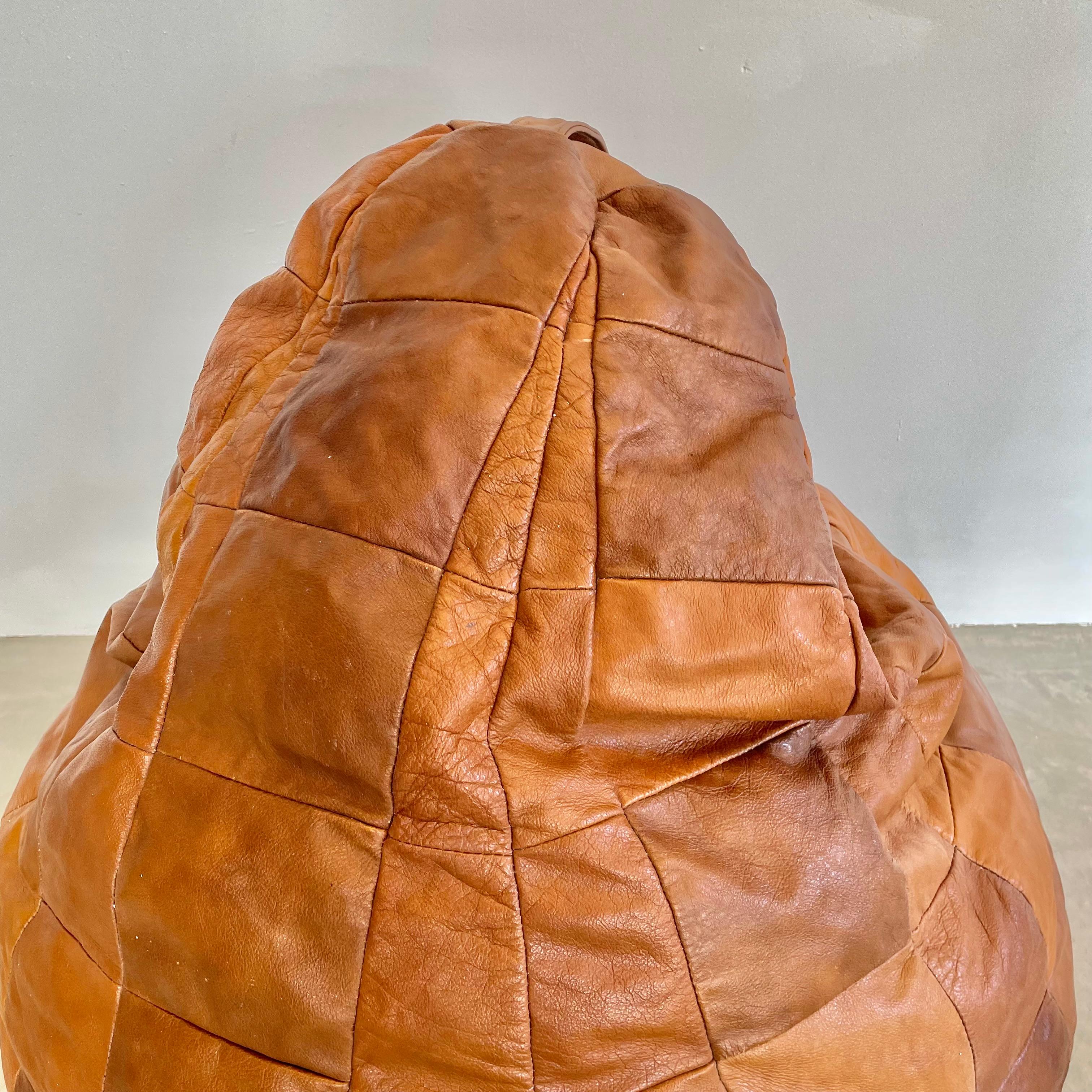 Late 20th Century De Sede Brown Patchwork Leather Beanbag, 1970s Switzerland  For Sale