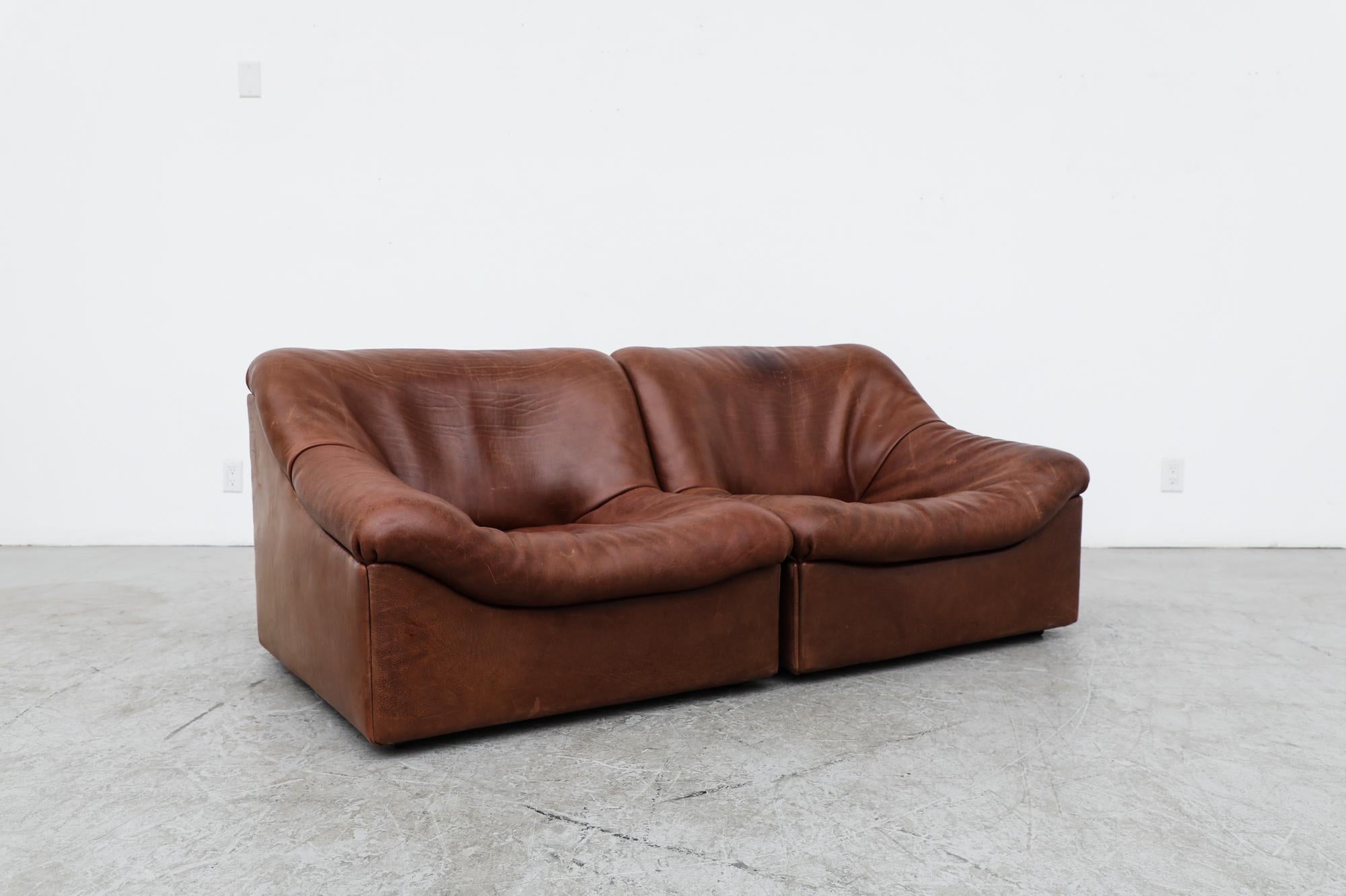 Mid-Century Modern De Sede Buffalo Leather DS46 Loveseat