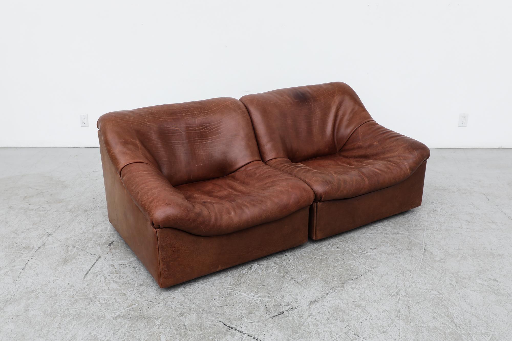 Swiss De Sede Buffalo Leather DS46 Loveseat