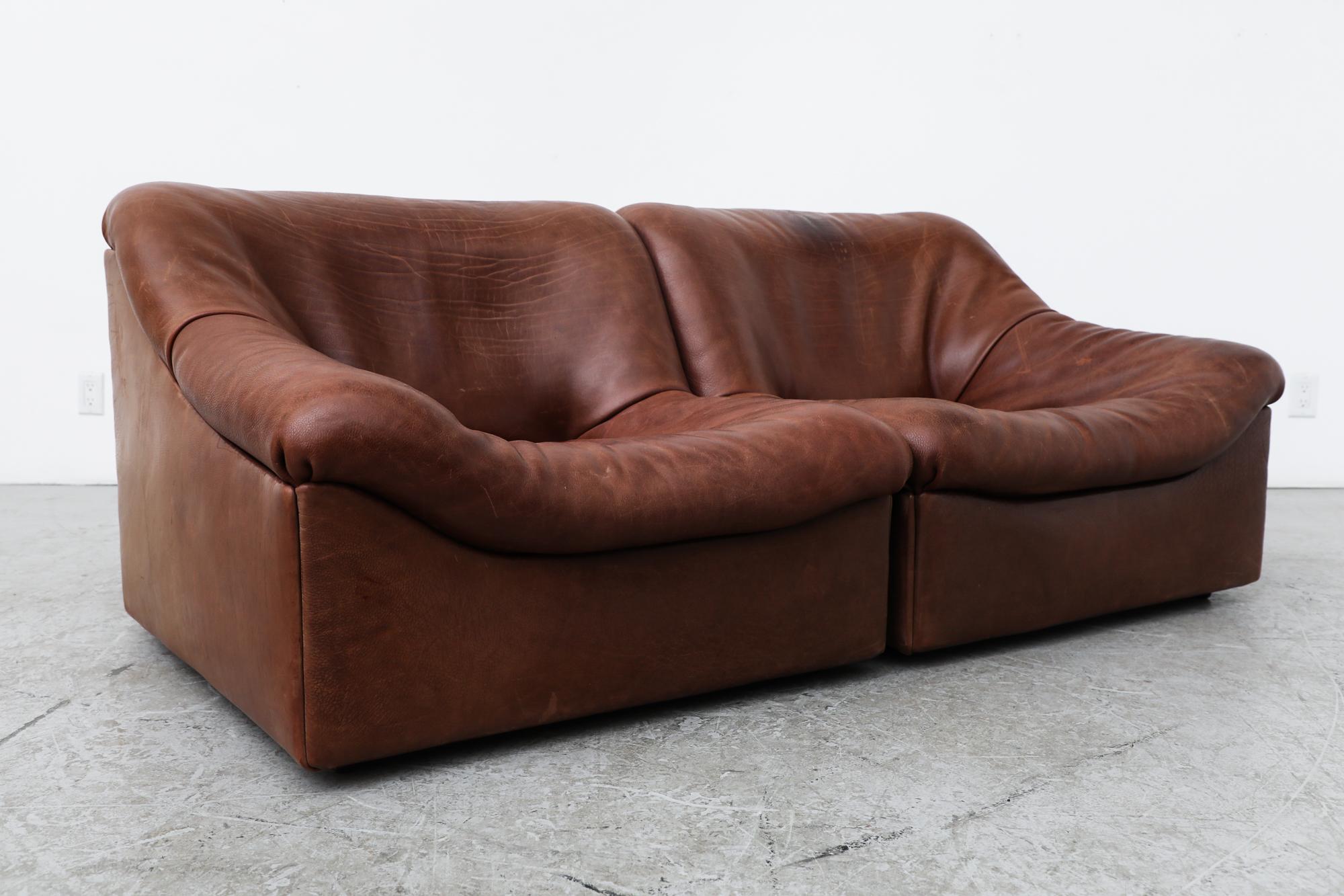 De Sede Buffalo Leather DS46 Loveseat In Good Condition In Los Angeles, CA