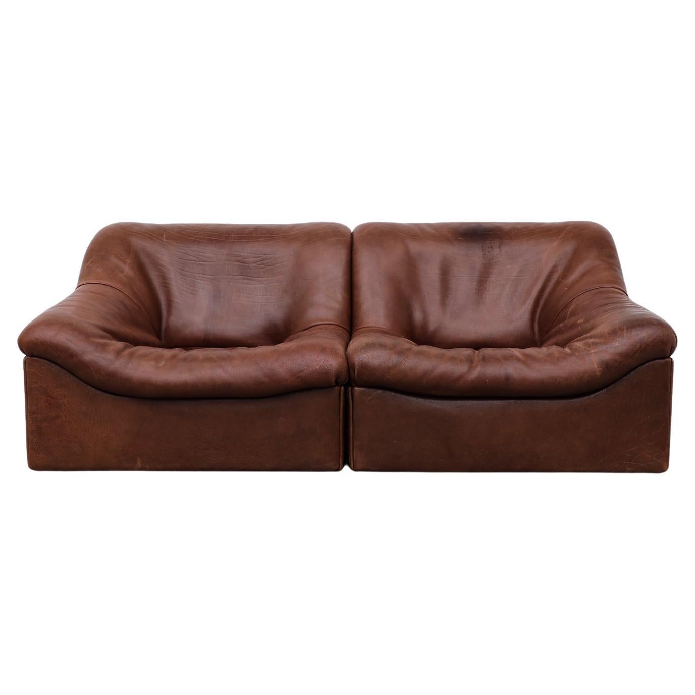 De Sede Buffalo Leather DS46 Loveseat For Sale at 1stDibs