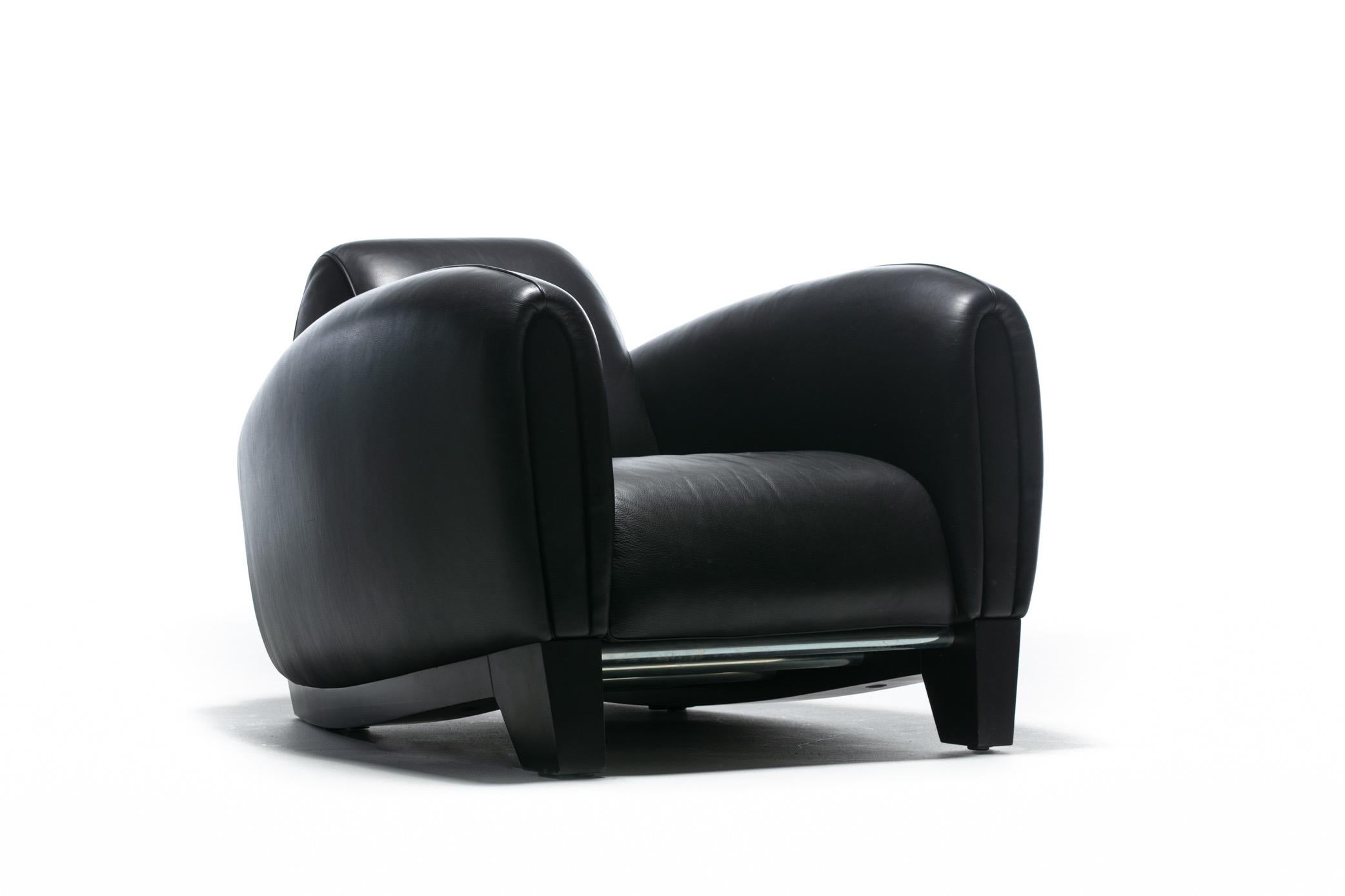 Late 20th Century De Sede Bugatti Chair by Franz Romero in Black High Grade Leather, circa 1980s
