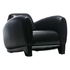 Chaise De Sede Bugatti de Franz Romero en cuir noir de qualité supérieure:: vers les années 1980