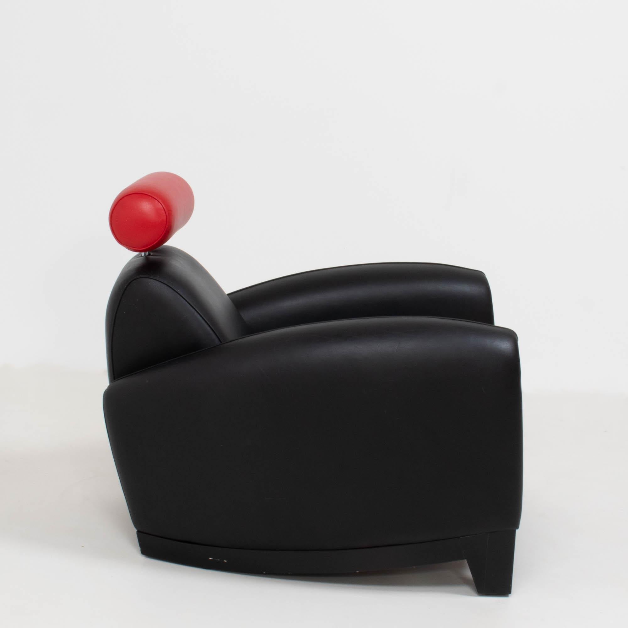 De Sede by Franz Romero DS-57 Sessel aus schwarzem und rotem Leder (Schweizerisch) im Angebot