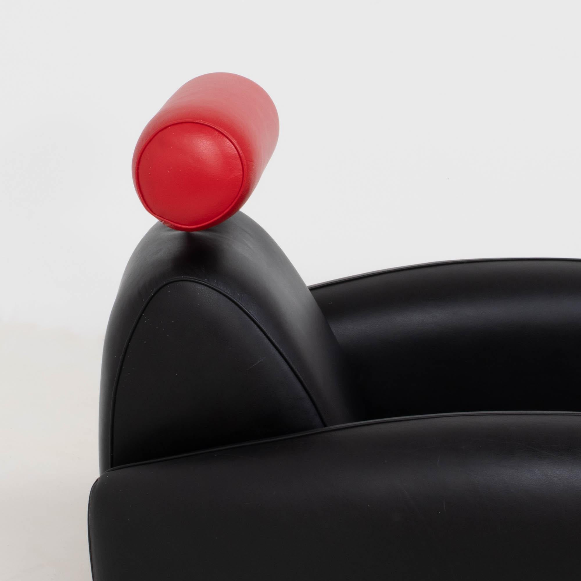 De Sede by Franz Romero DS-57 Sessel aus schwarzem und rotem Leder im Angebot 2
