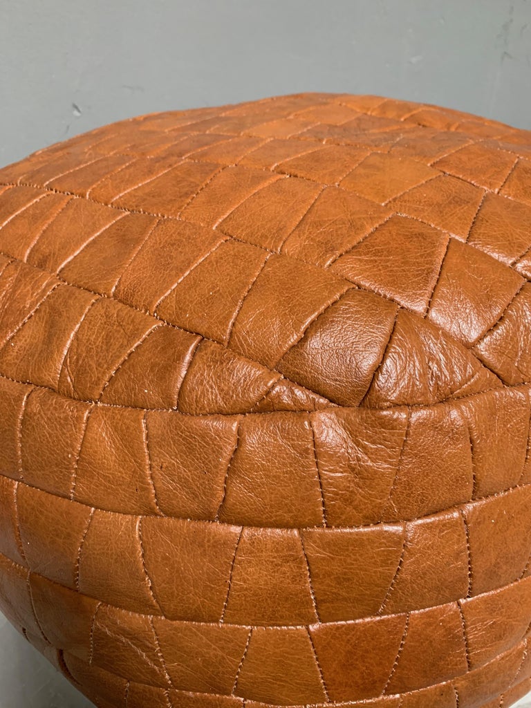 De Sede Camel Leather Patchwork Ottomans at 1stDibs