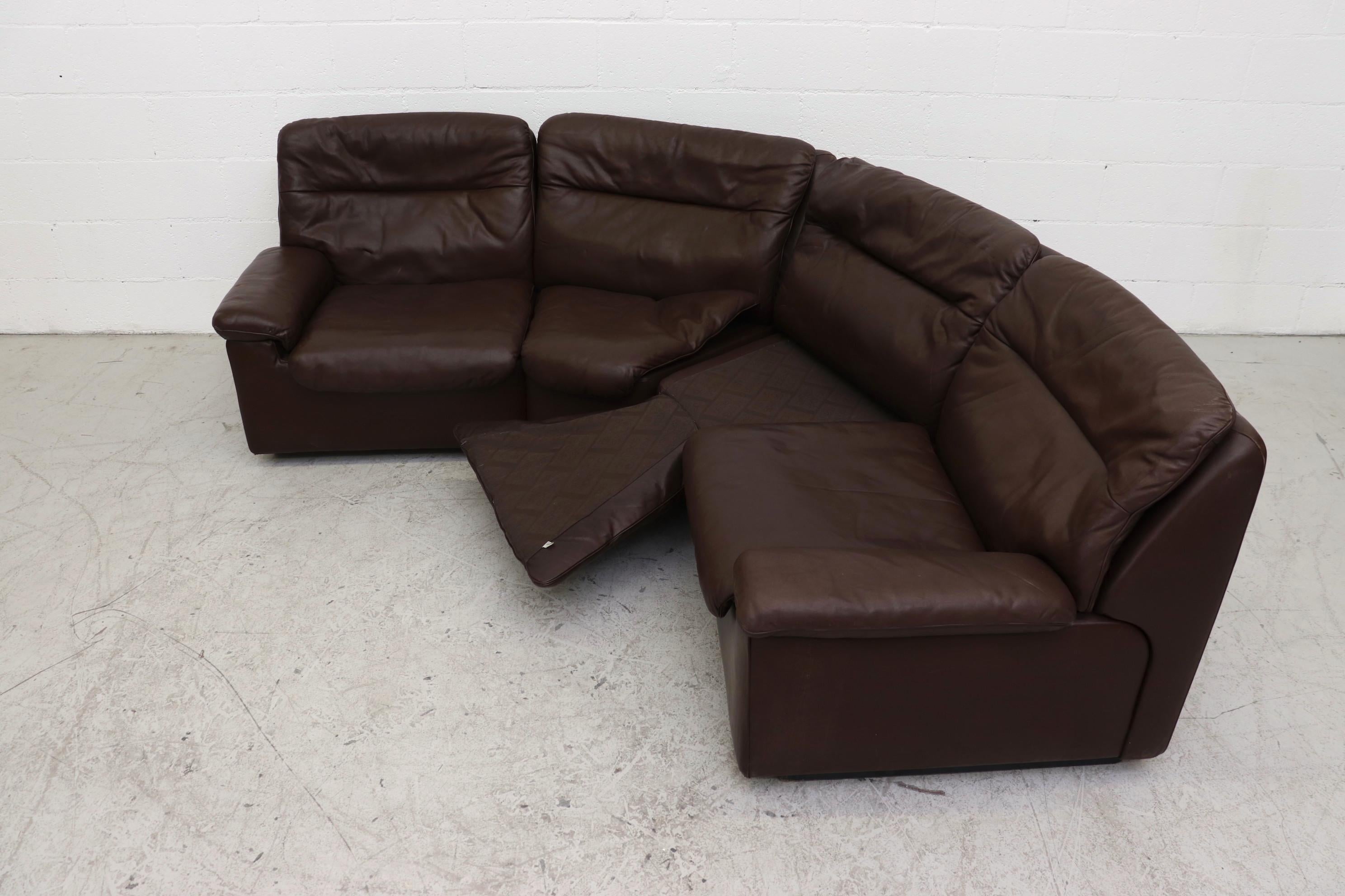 De Sede Chocolate Leather Sectional Sofa 2