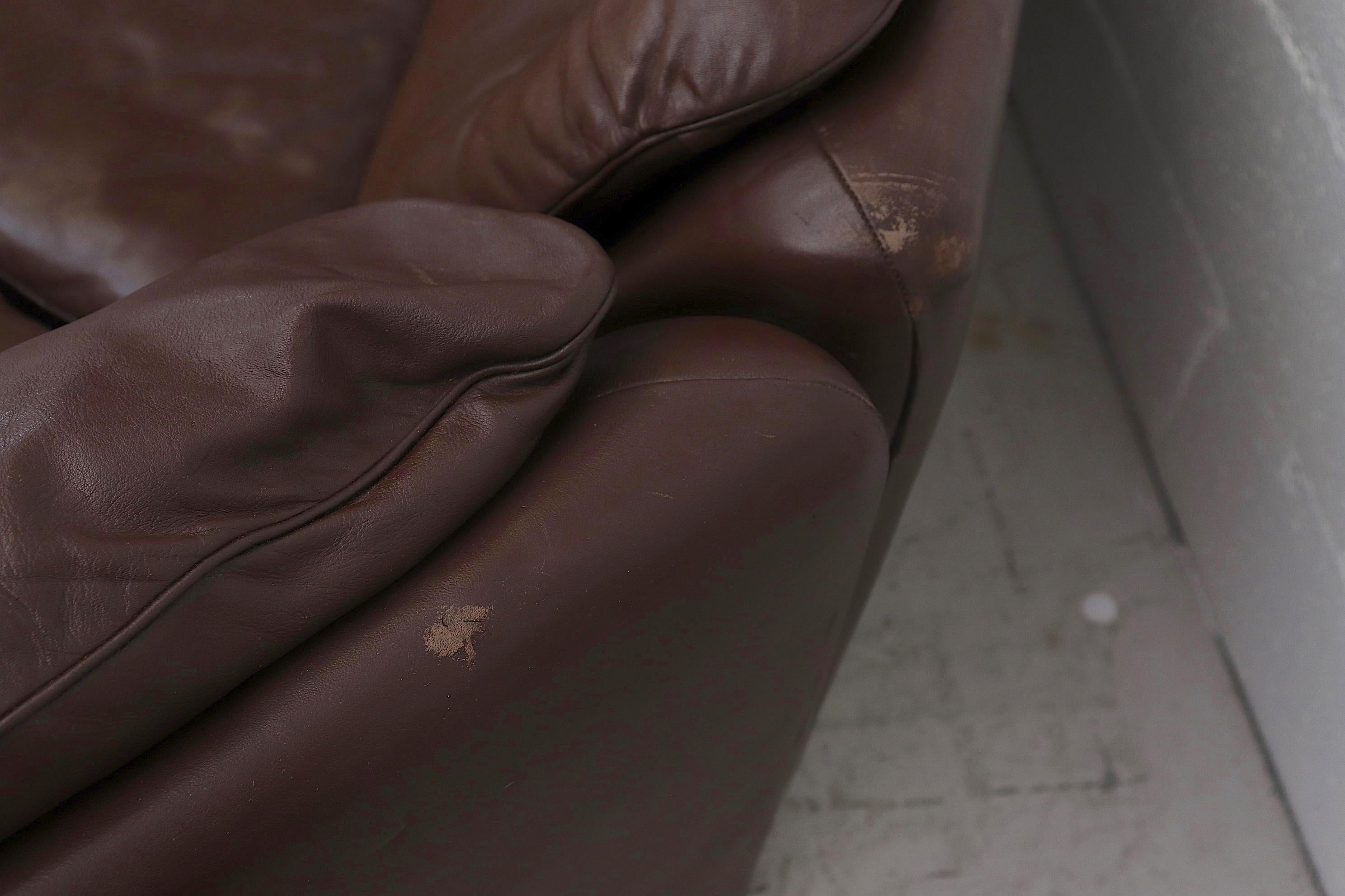 Swiss De Sede Chocolate Leather Sectional Sofa