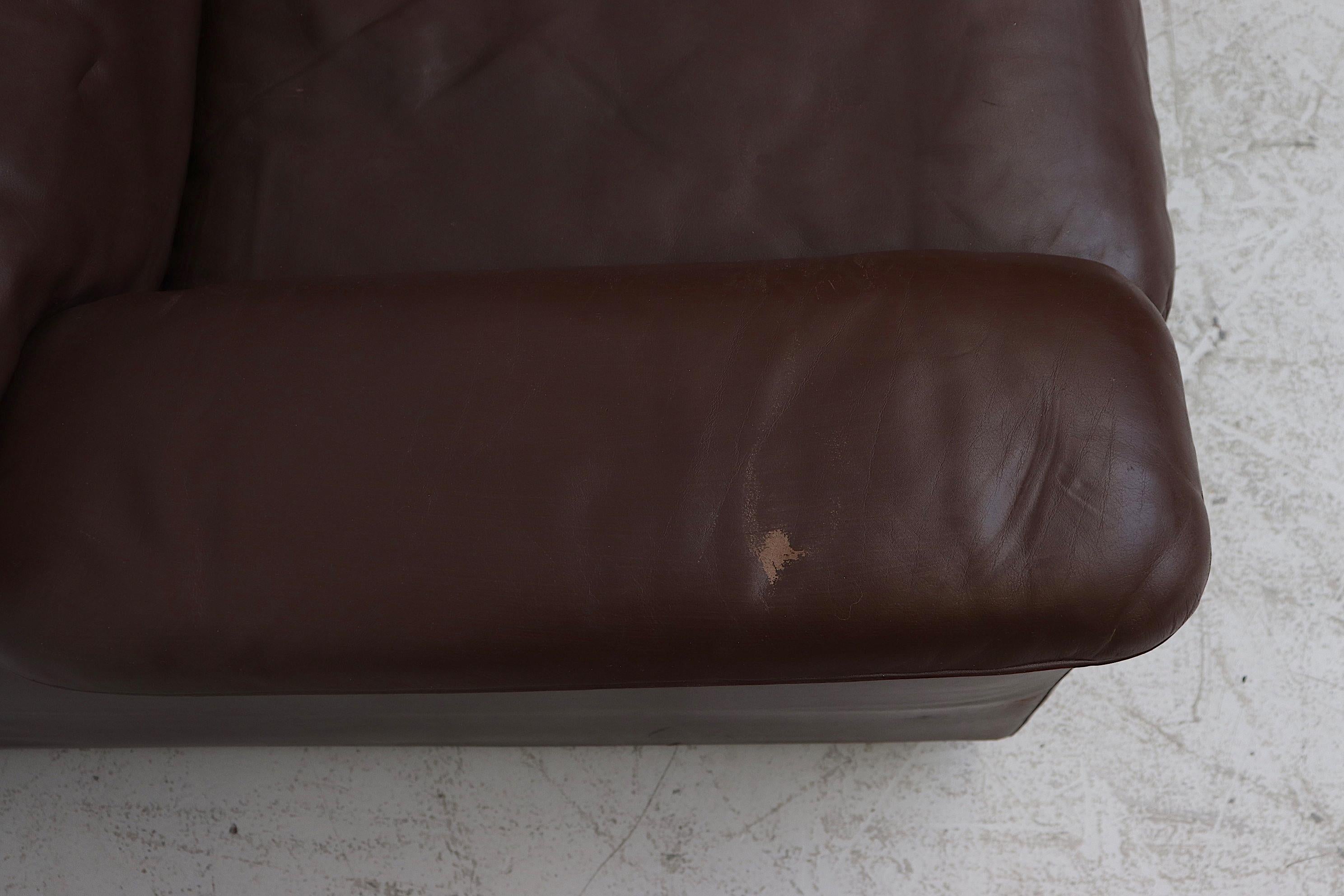 De Sede Chocolate Leather Sectional Sofa In Good Condition In Los Angeles, CA