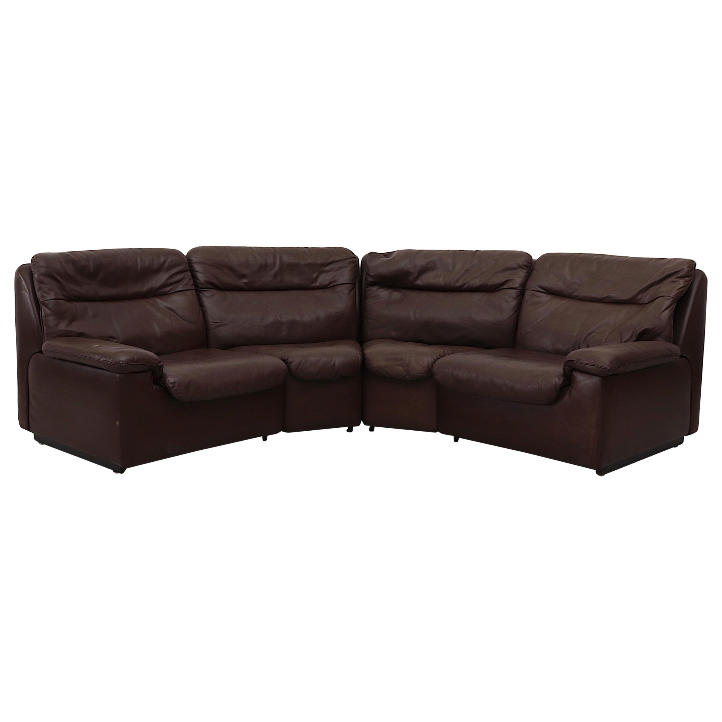 De Sede Chocolate Leather Sectional Sofa