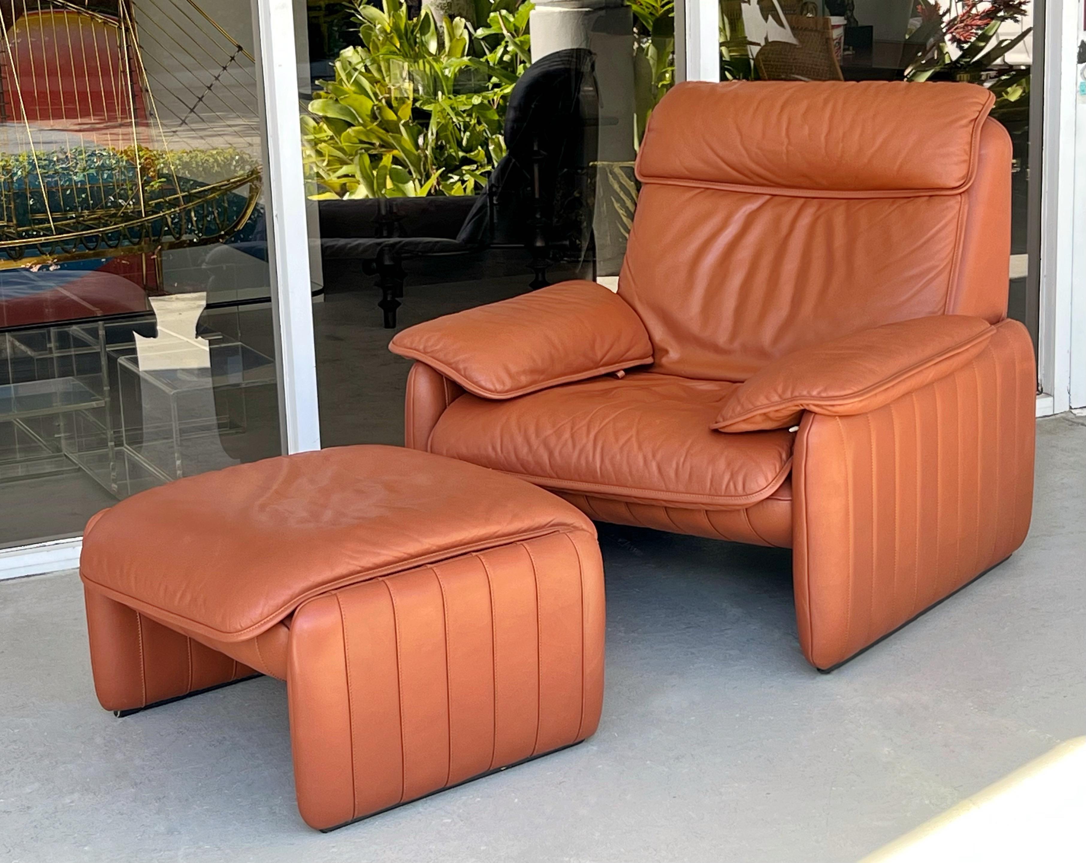 cognac chair and ottoman