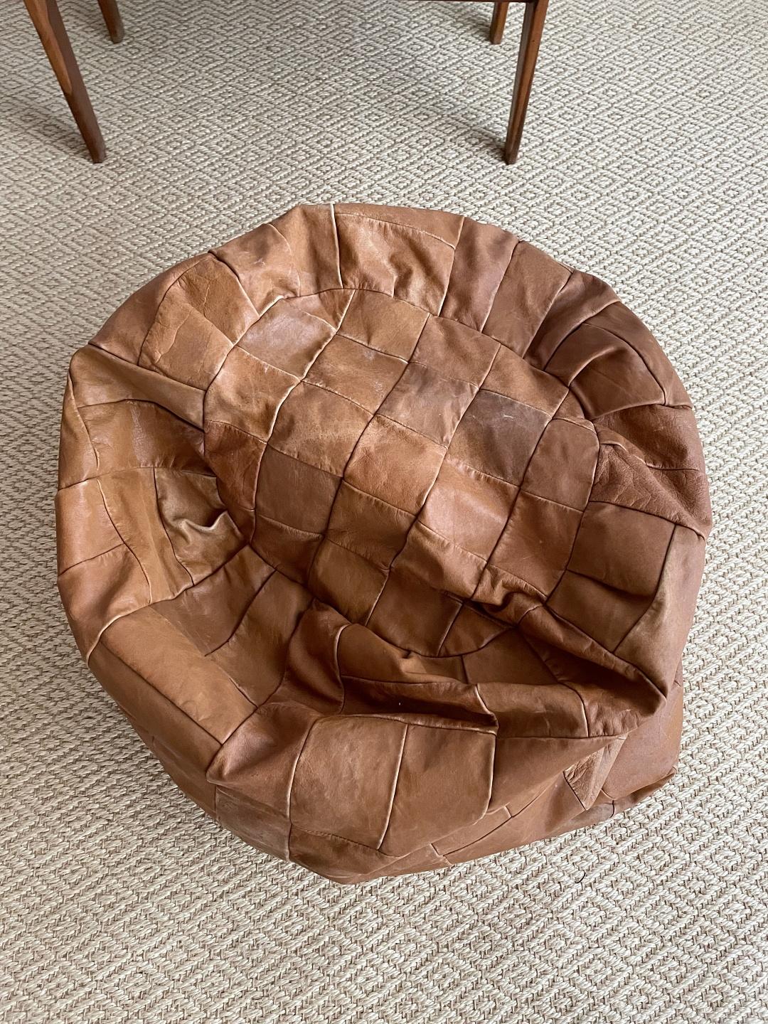 leather bean bag footstool